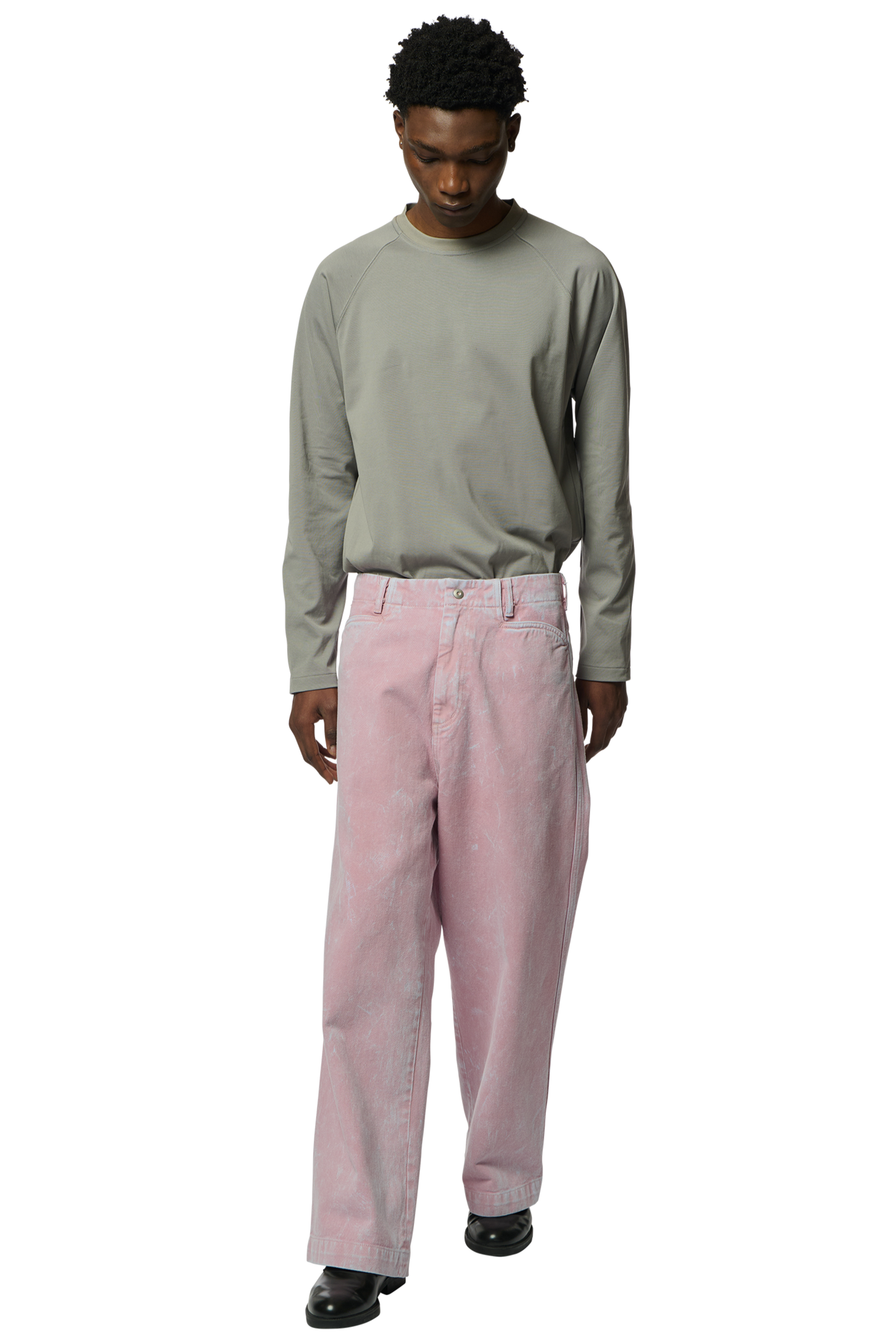 TROTTI BAGGY TROUSERS / DYED DENIM DUSTY PINK