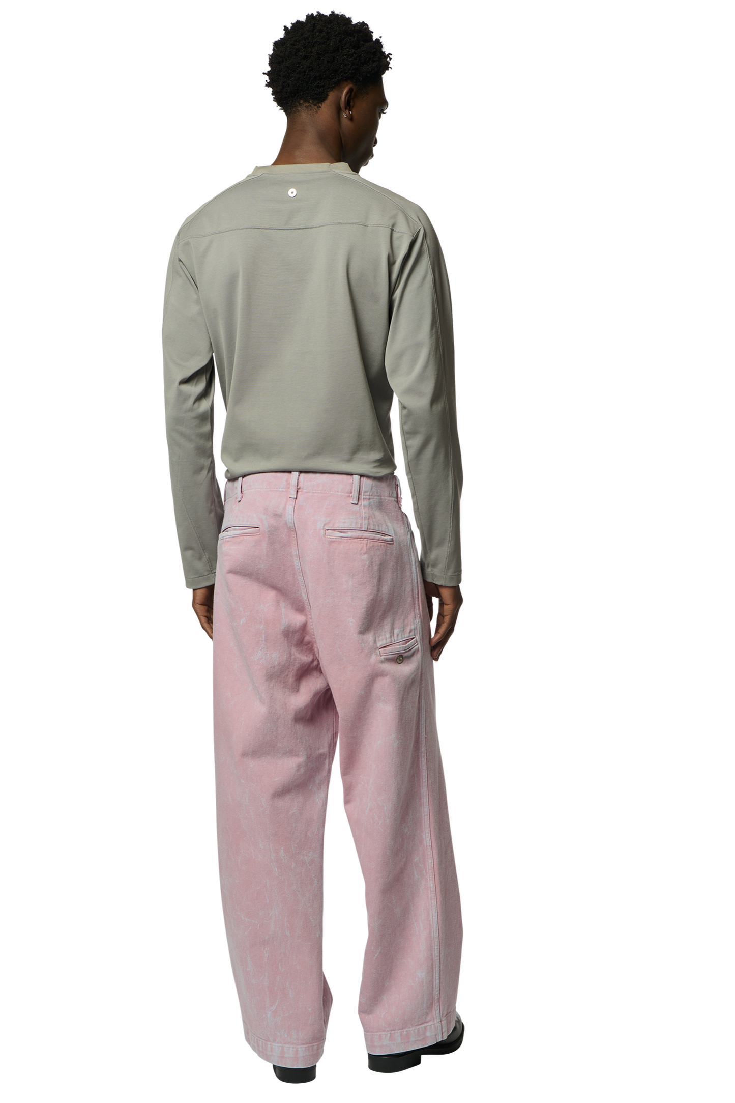 TROTTI BAGGY TROUSERS / DYED DENIM DUSTY PINK