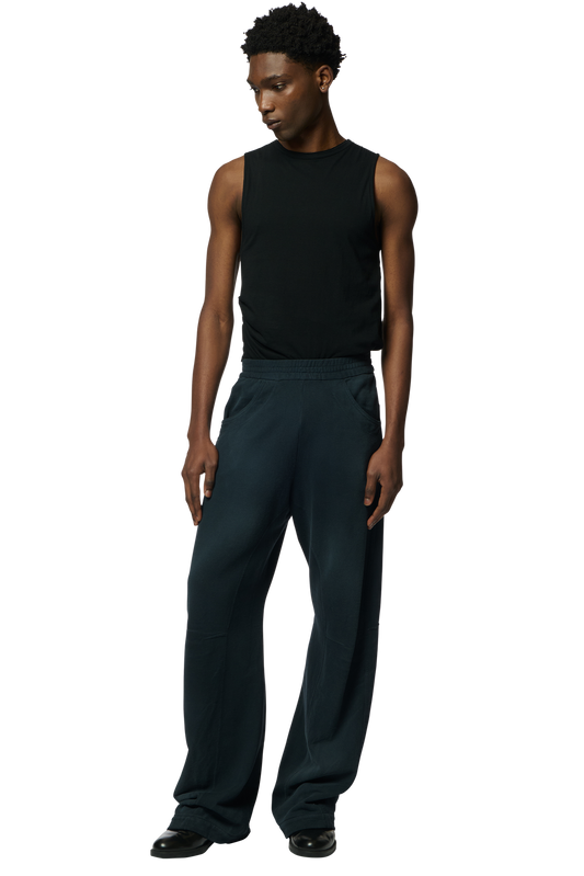 KNEE DARTED FLARE PANTS / DYED JERSEY