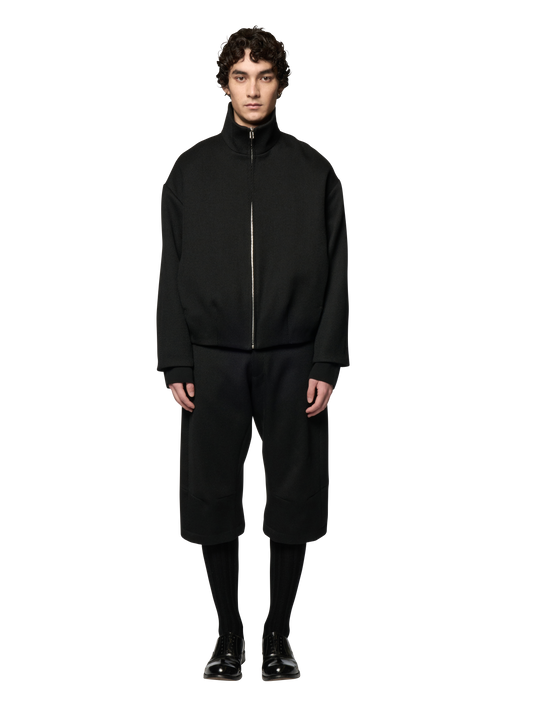 STAND COLLAR BUD BLOUSON / WOOL DRILL