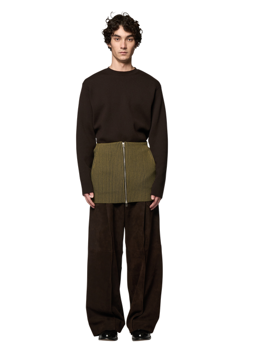 ARTICULATED SKIRT / ULTRA FINE MERINO WOOL