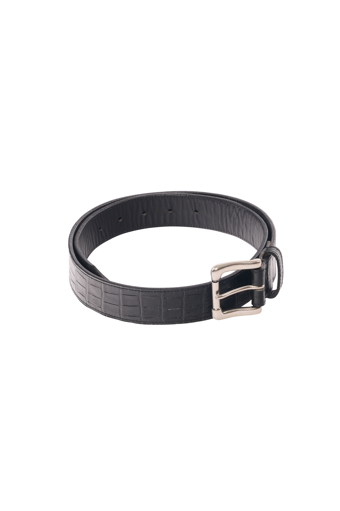 EMBOSSED CROCODILE BELT / CROCODILE LEATHER