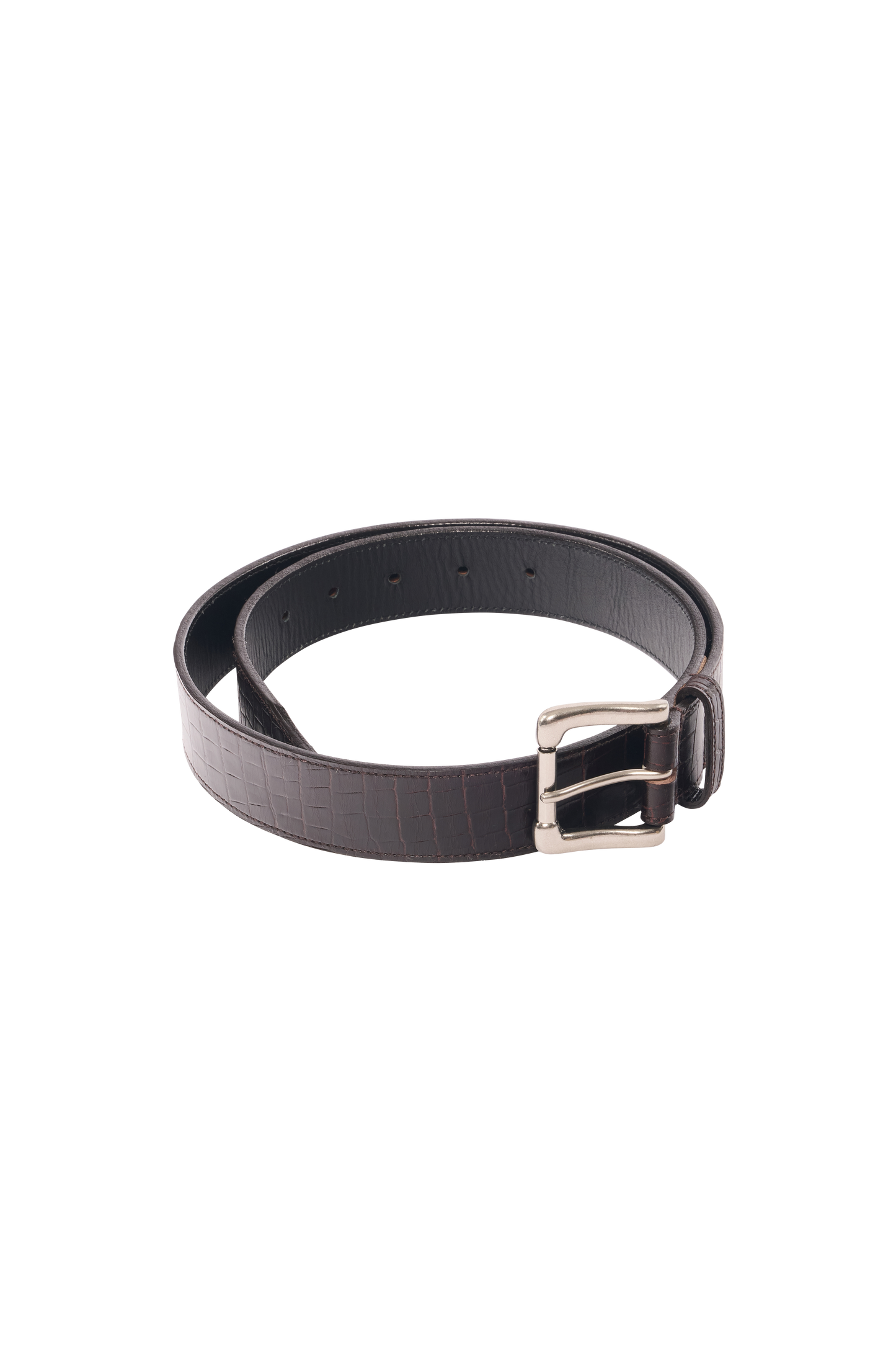 EMBOSSED CROCODILE BELT / CROCODILE LEATHER
