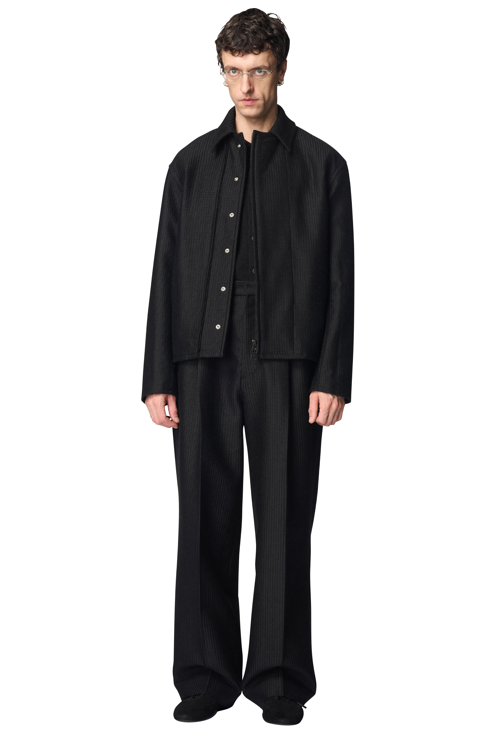 COCOON BLOUSON / JACQUARD ALPACA WOOL