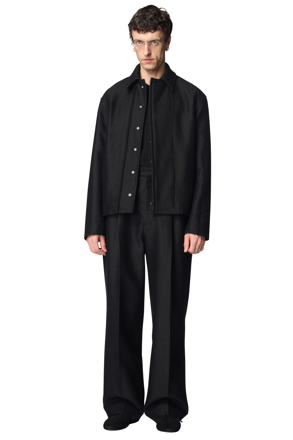 COCOON BLOUSON / JACQUARD ALPACA WOOL
