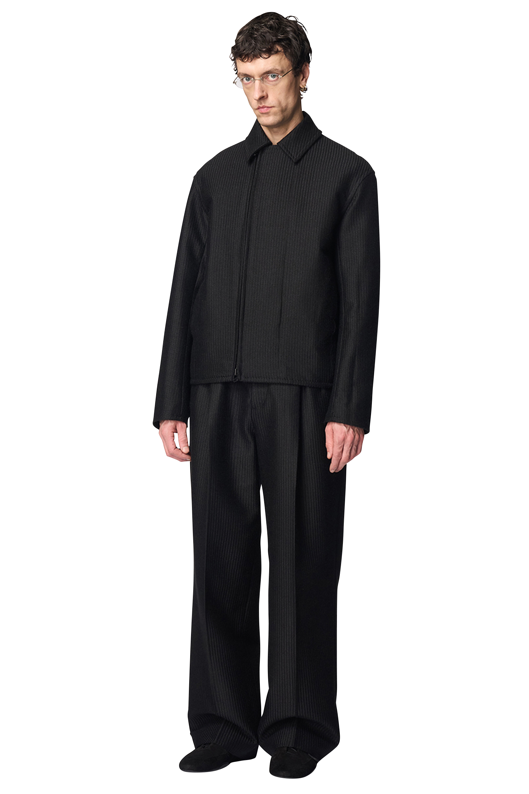 COCOON BLOUSON / JACQUARD ALPACA WOOL