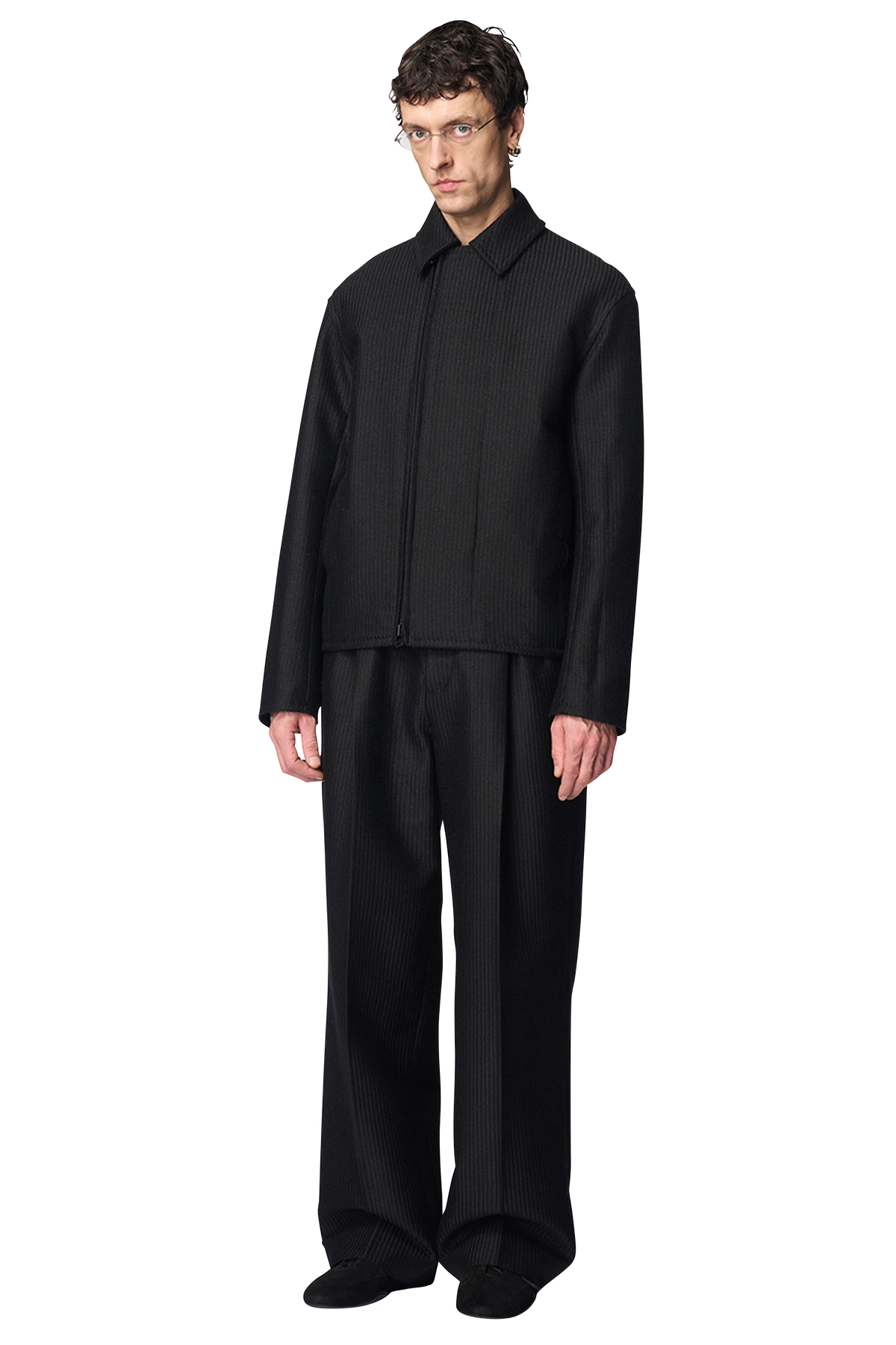 COCOON BLOUSON / JACQUARD ALPACA WOOL