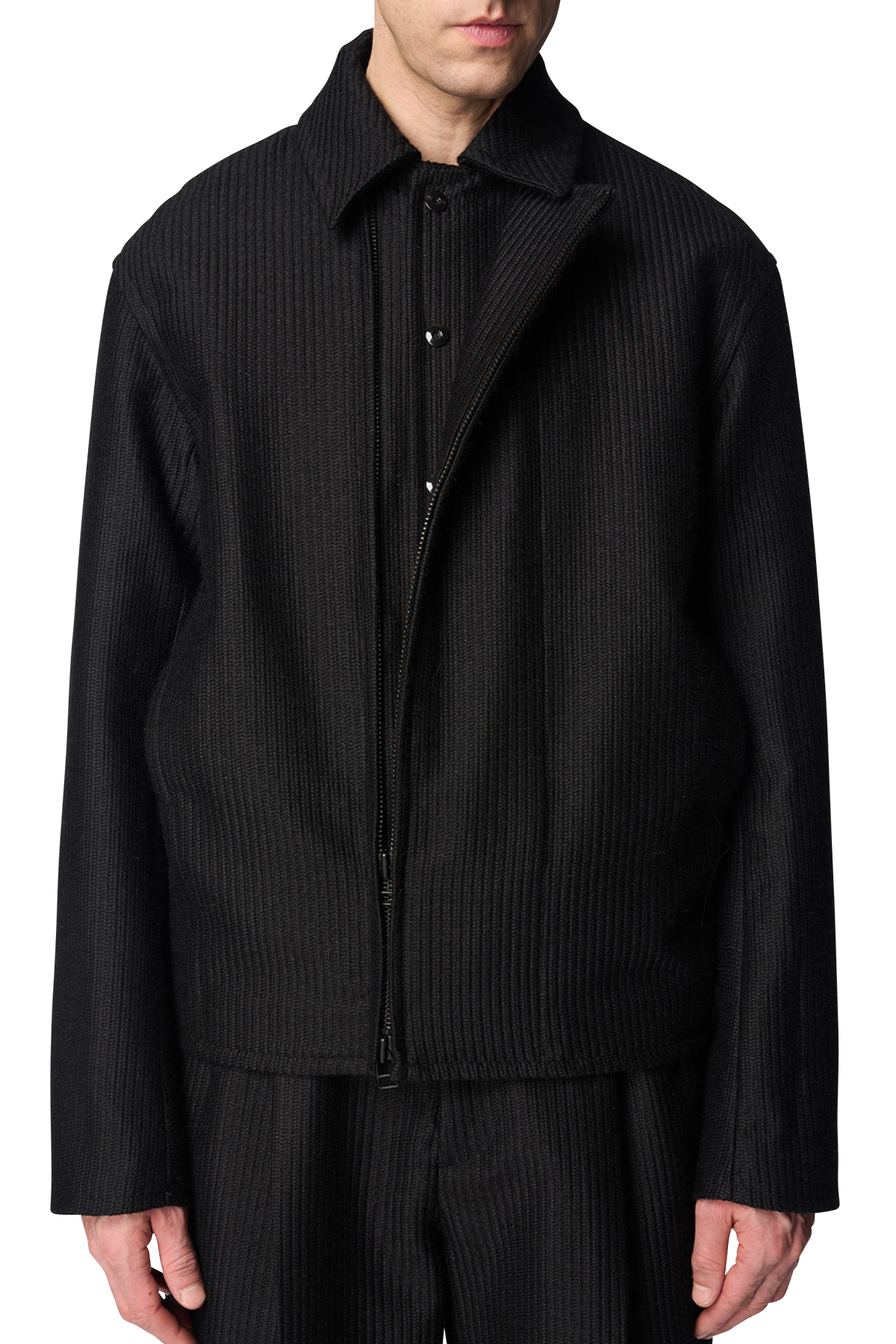 COCOON BLOUSON / JACQUARD ALPACA WOOL