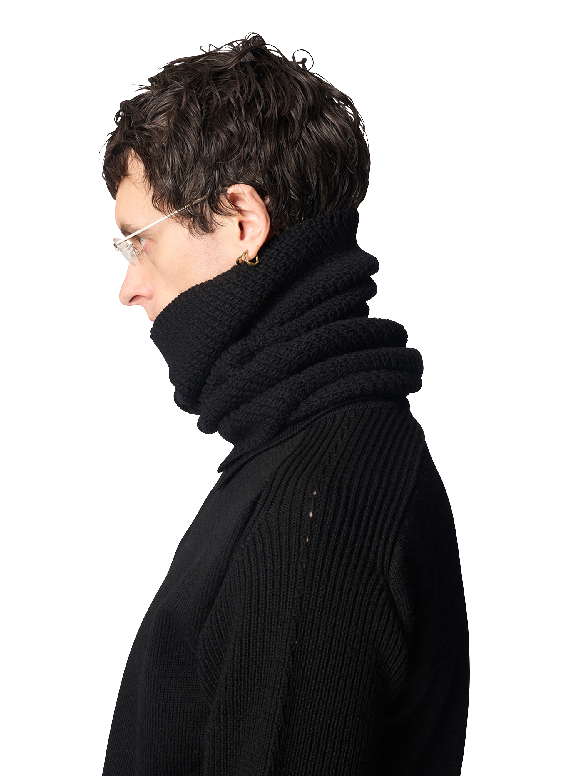 DIAGONAL KNIT SNOOD / FRENCH MERINO