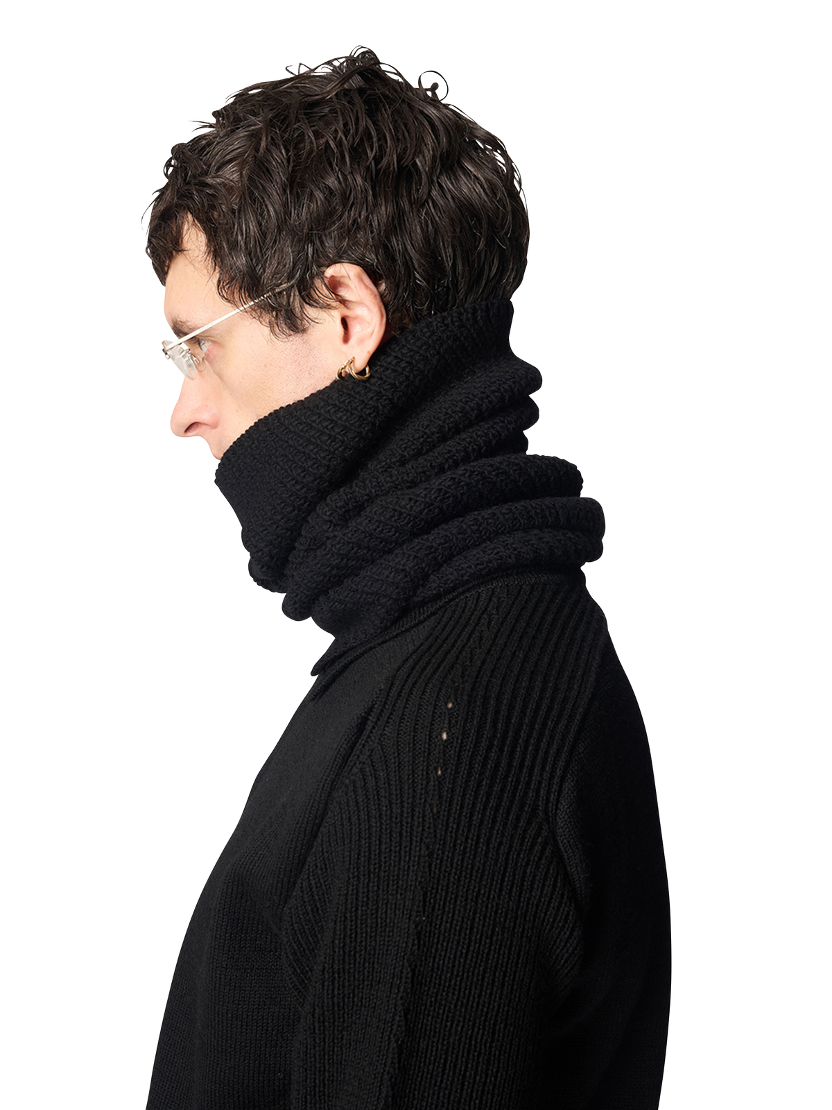 DIAGONAL KNIT SNOOD / FRENCH MERINO
