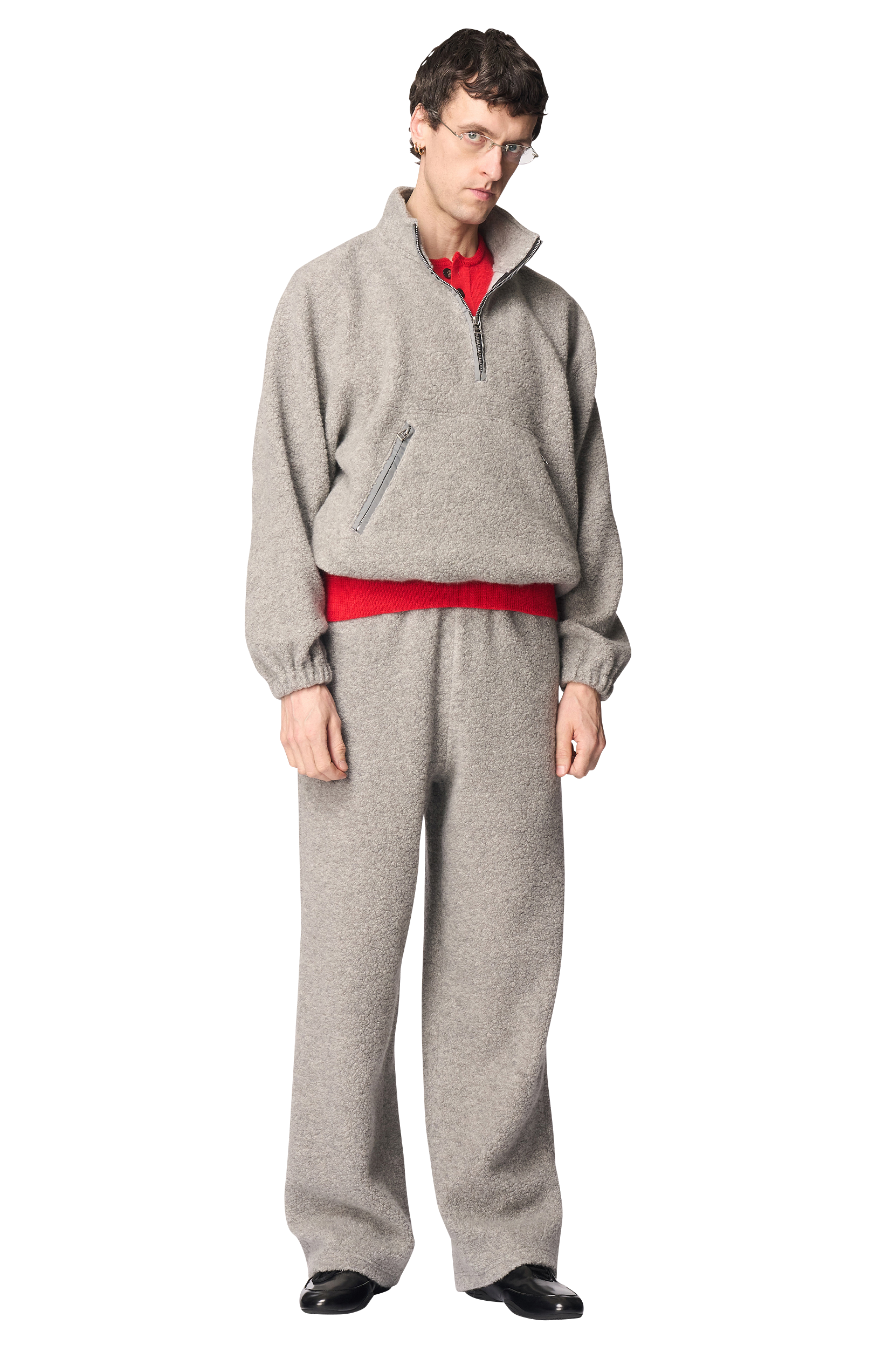 HALF ZIP PULLOVER / WOOL LOOP PILE