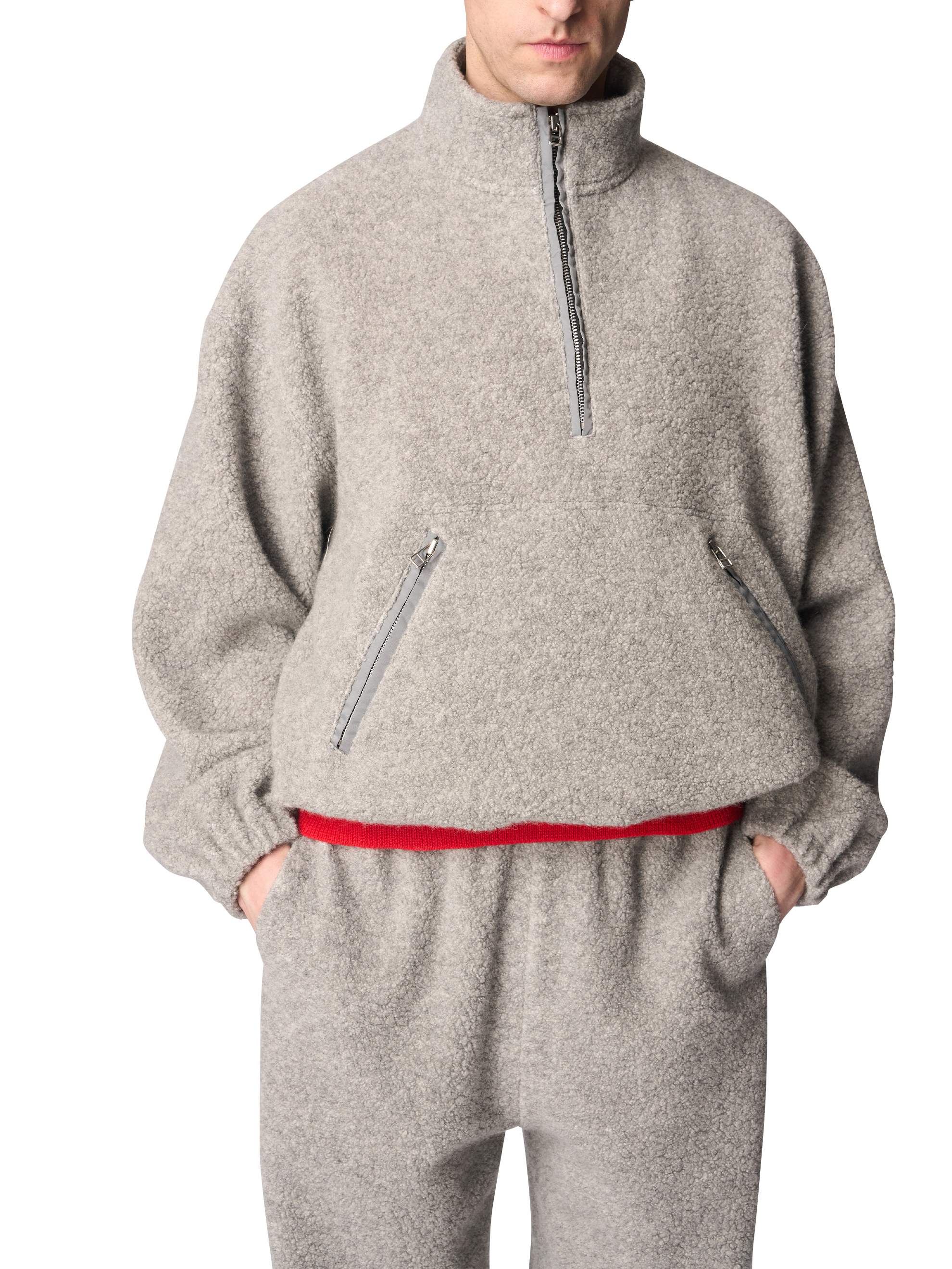 HALF ZIP PULLOVER / WOOL LOOP PILE