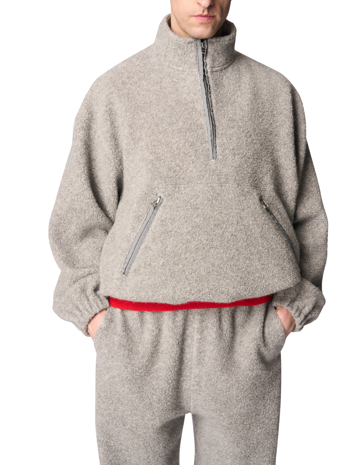 HALF ZIP PULLOVER / WOOL LOOP PILE
