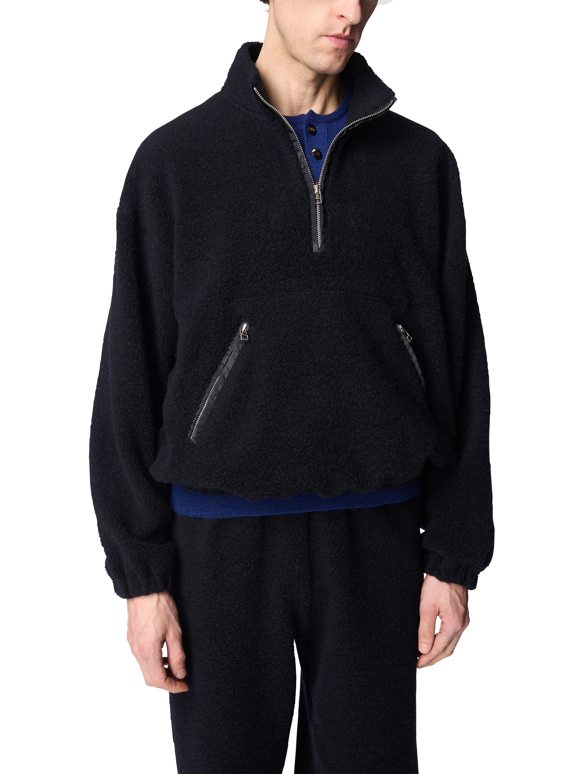 HALF ZIP PULLOVER / WOOL LOOP PILE