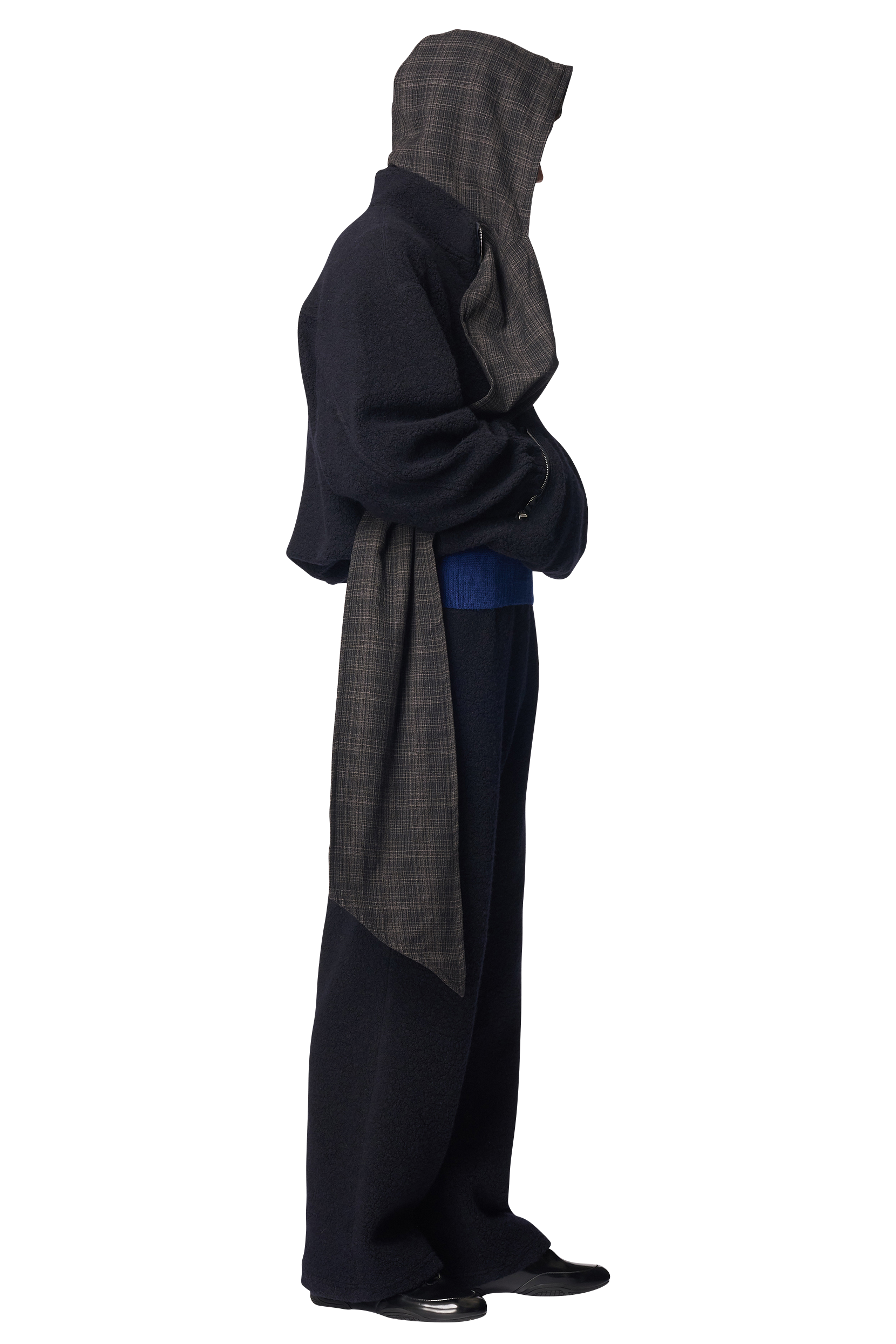 HOODED SCARF / WOOL GAUZE