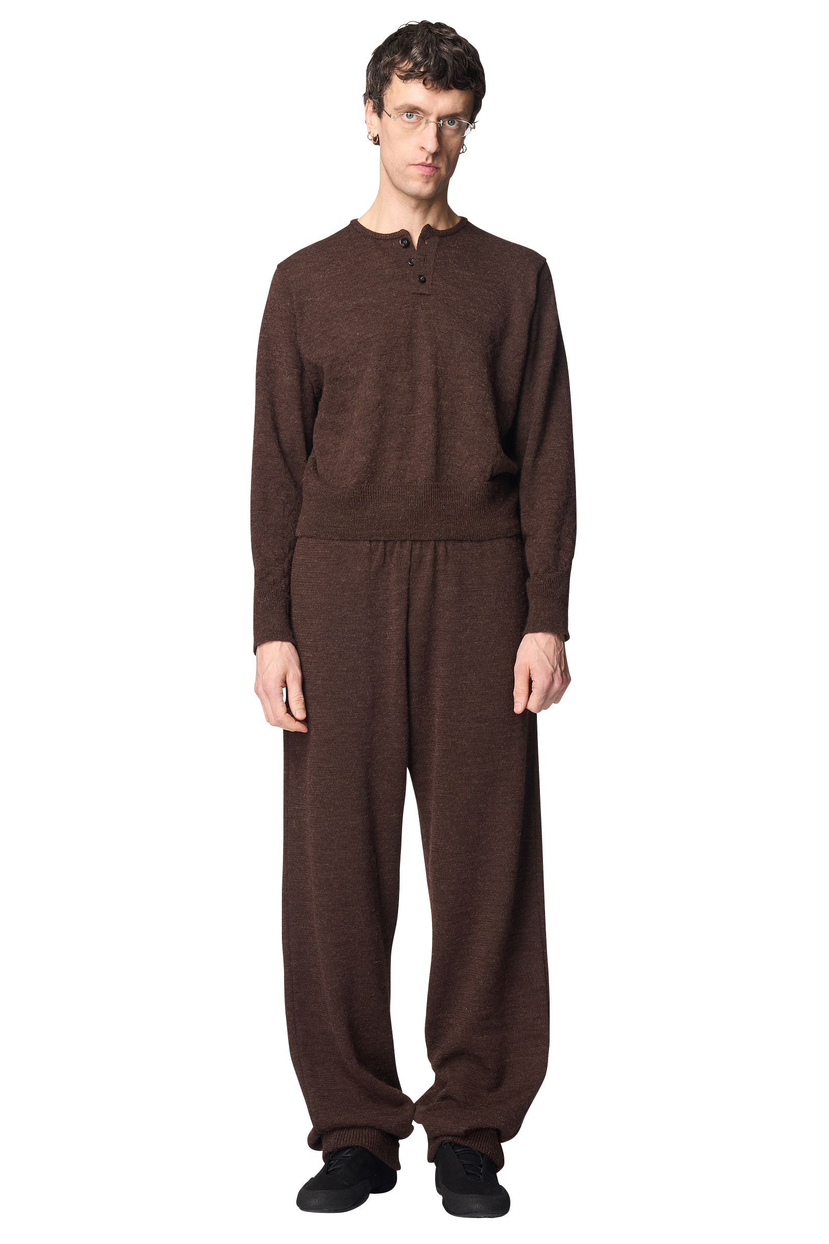 KNITTED STRAIGHT PANTS / ALPACA WOOL