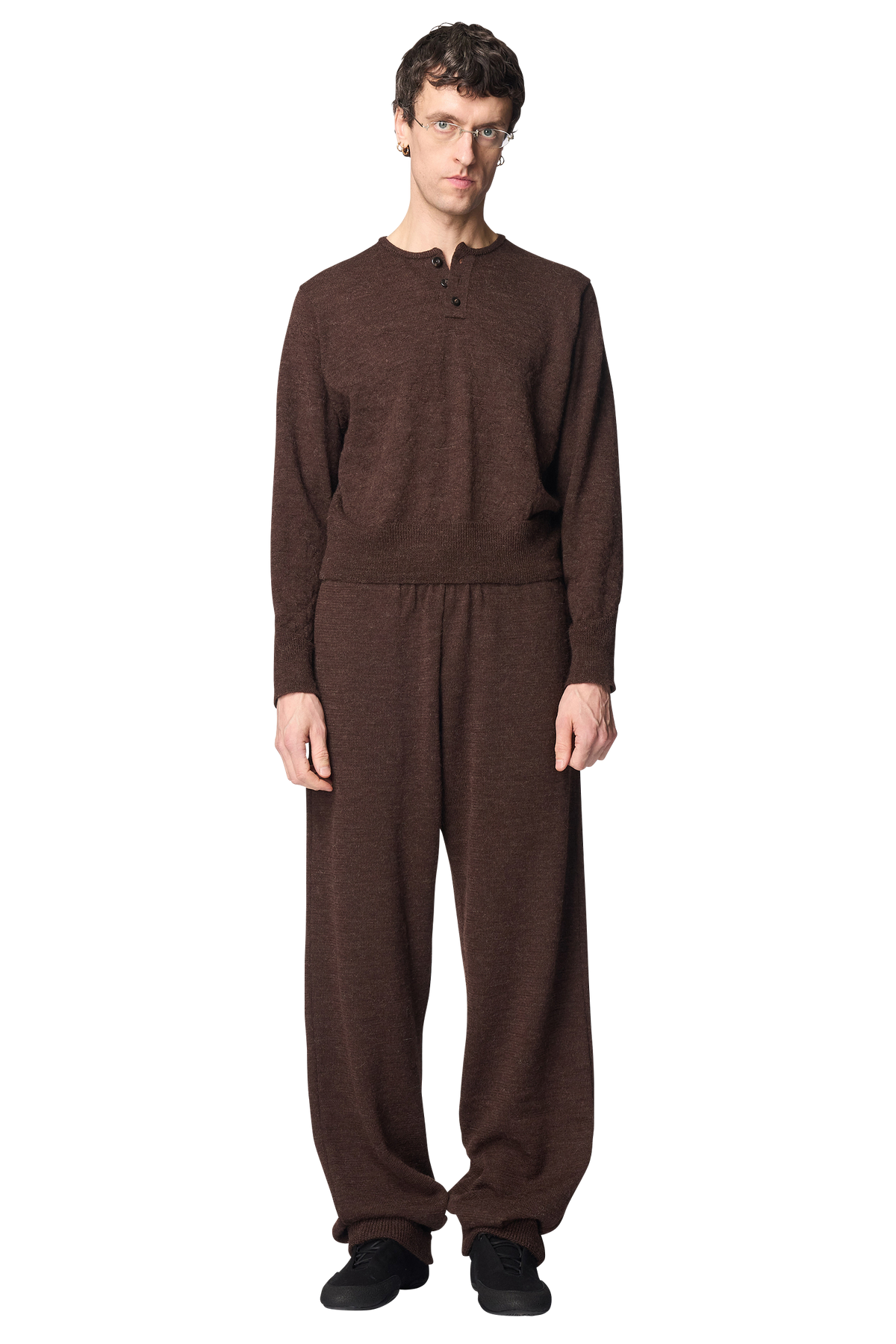 KNITTED STRAIGHT PANTS / ALPACA WOOL