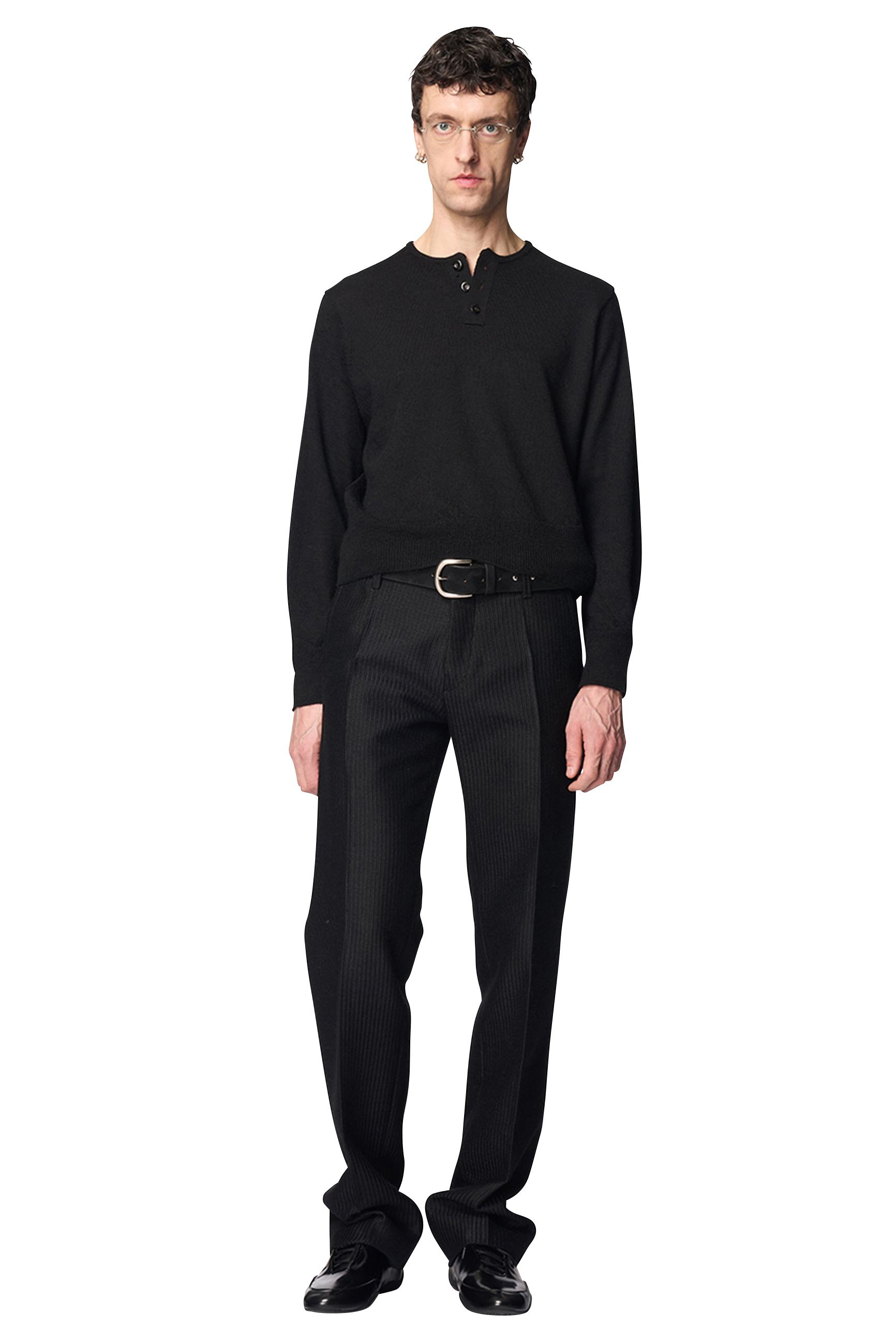 NUIT SLIM TROUSERS / JACQUARD ALPACA WOOL
