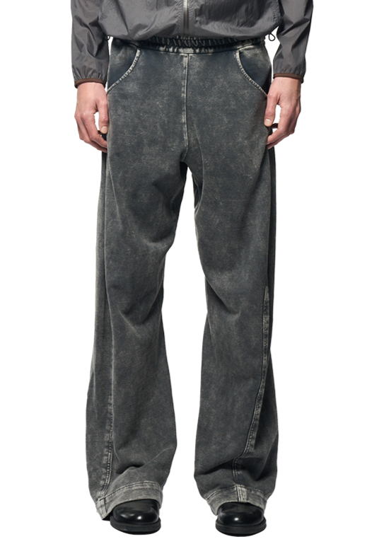 SHABBY TWISTED LOUNGE PANTS / DYED GREY JERSEY