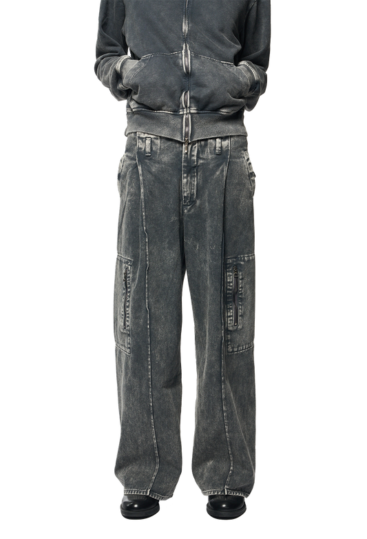 OCTET 2D CARGO TROUSERS / DYED GREY DENIM