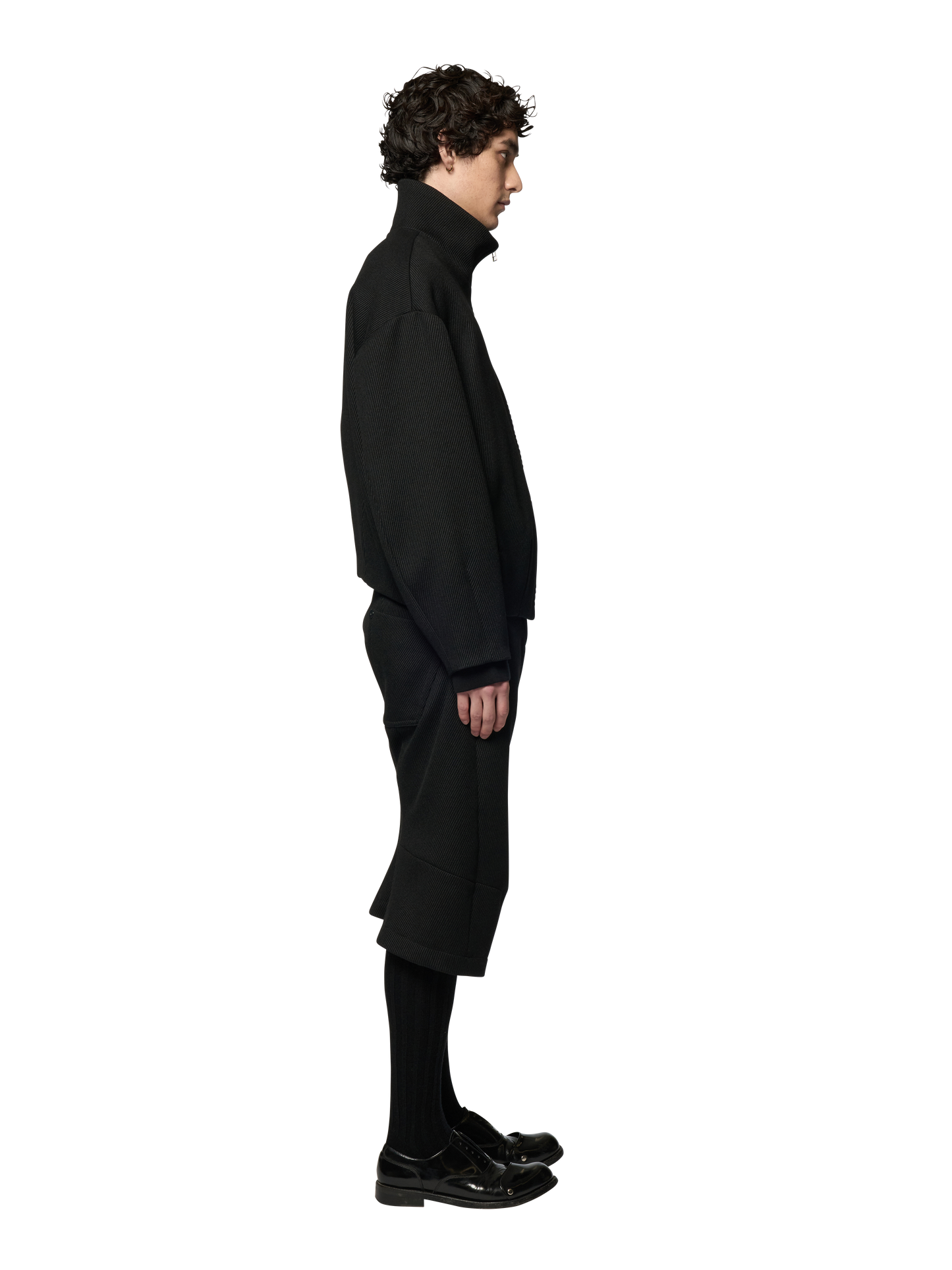 STAND COLLAR BUD BLOUSON / WOOL DRILL