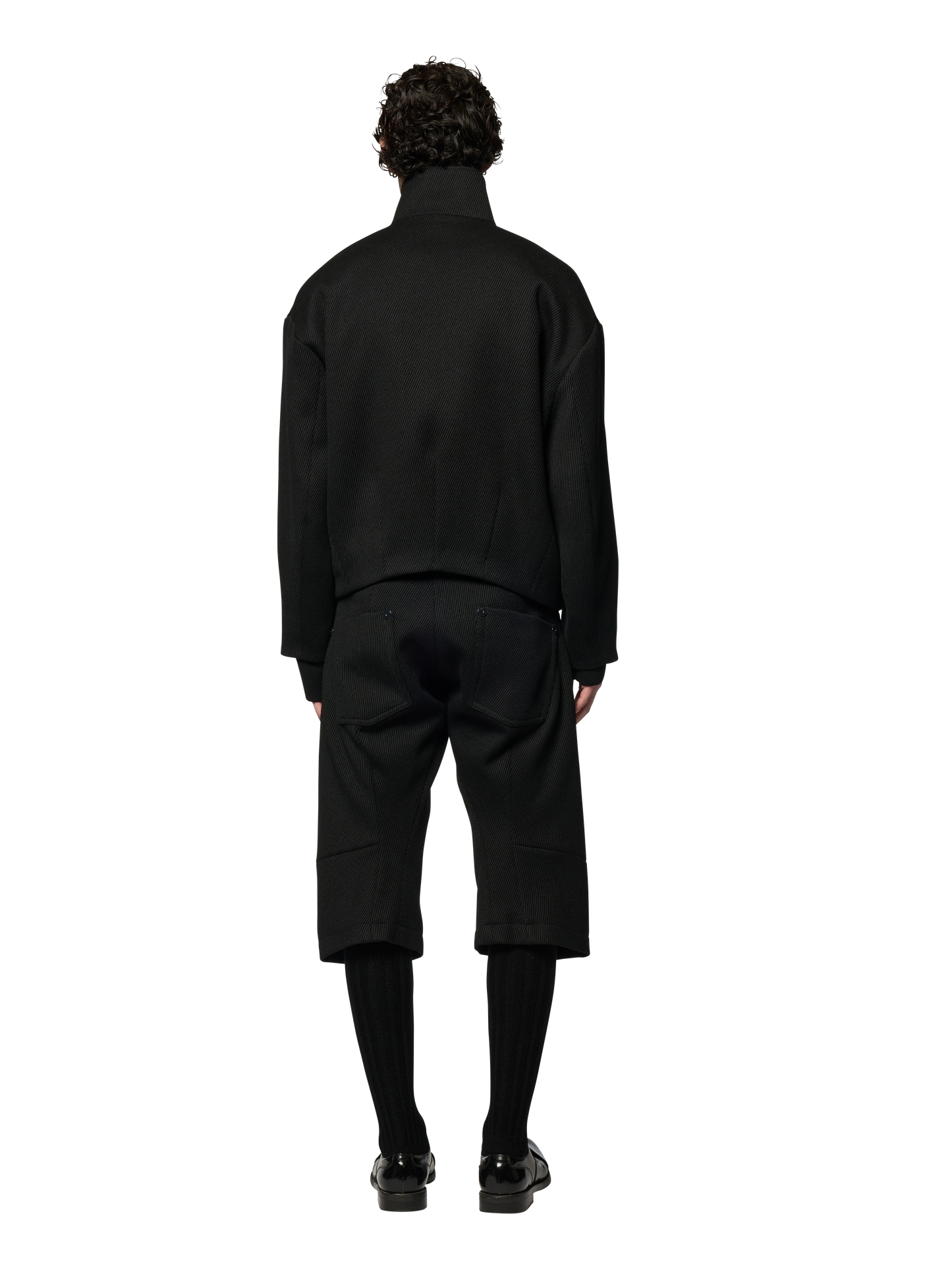 STAND COLLAR BUD BLOUSON / WOOL DRILL