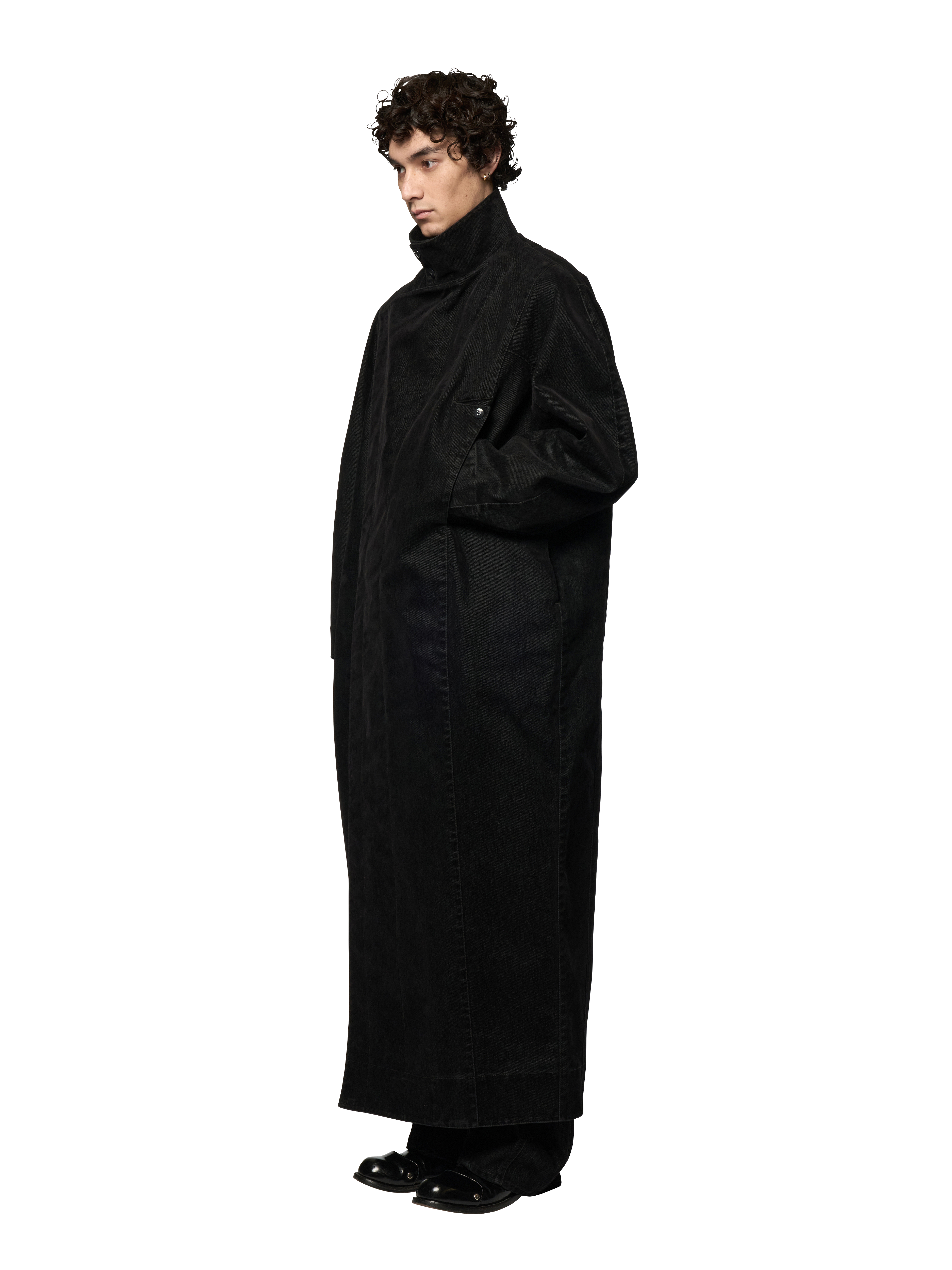 PINA WRAPPED COAT / FLOCKED DENIM