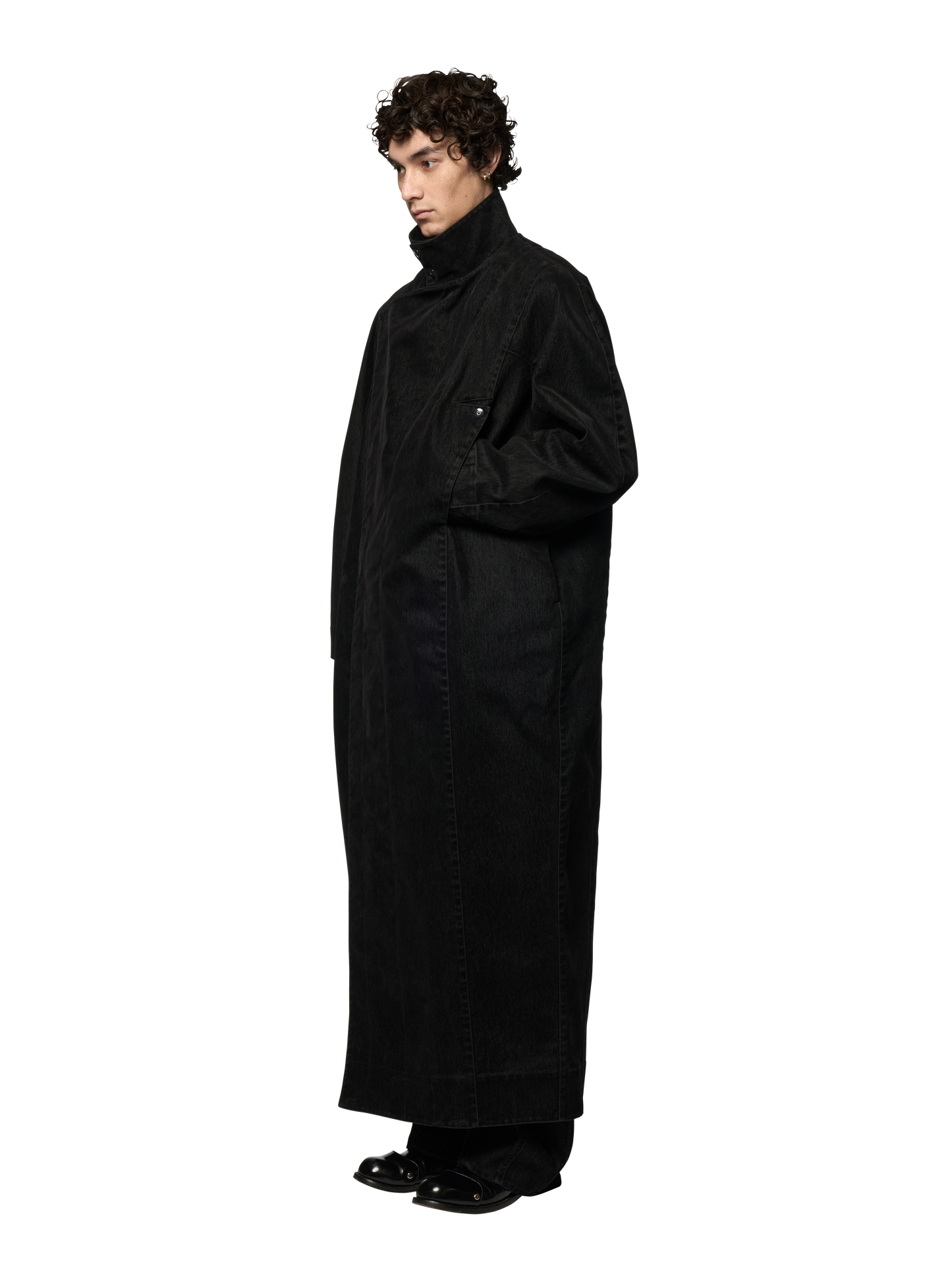 PINA WRAPPED COAT / FLOCKED DENIM