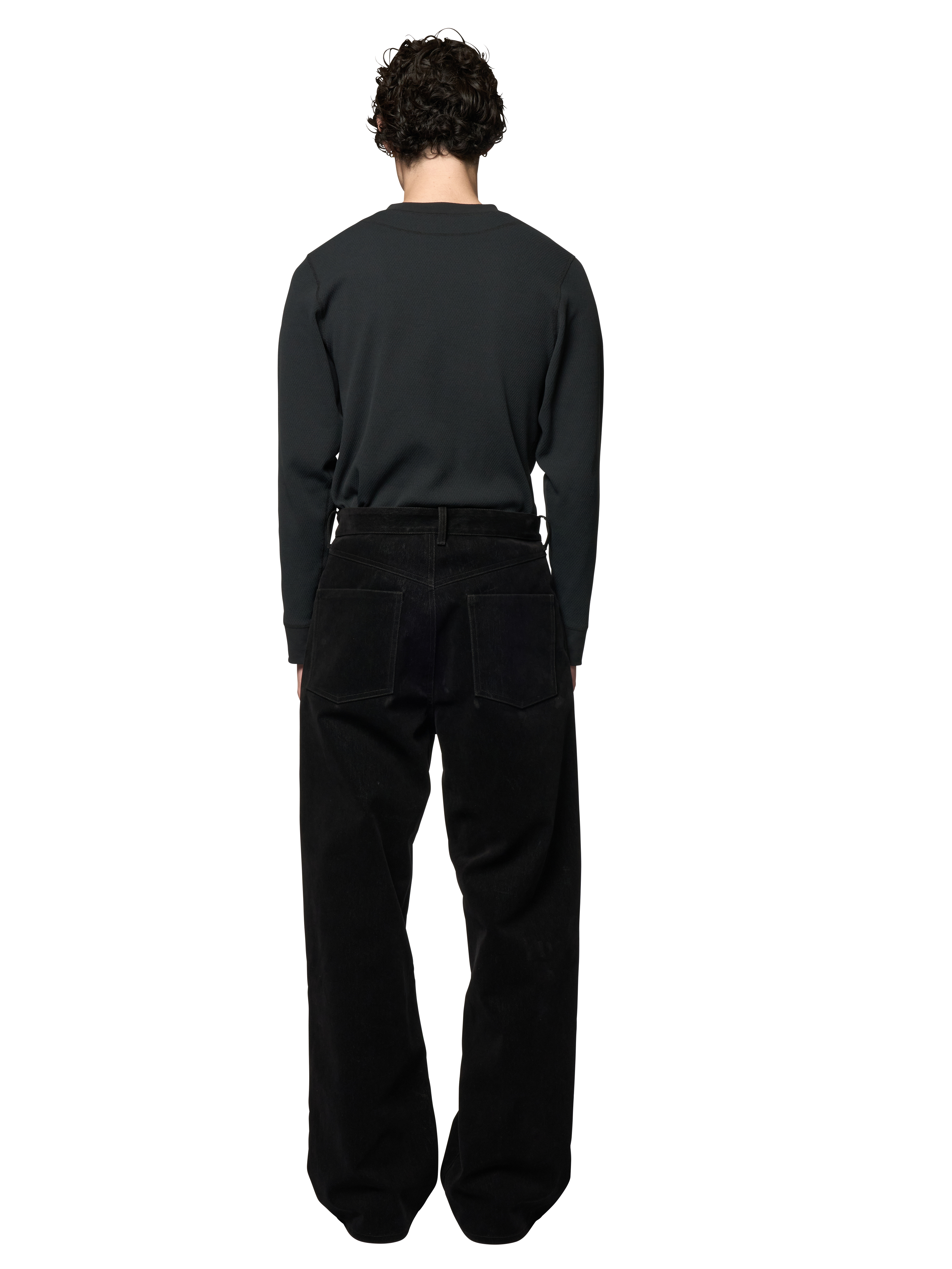 5 PKT TROUSERS / FLOCKED DENIM
