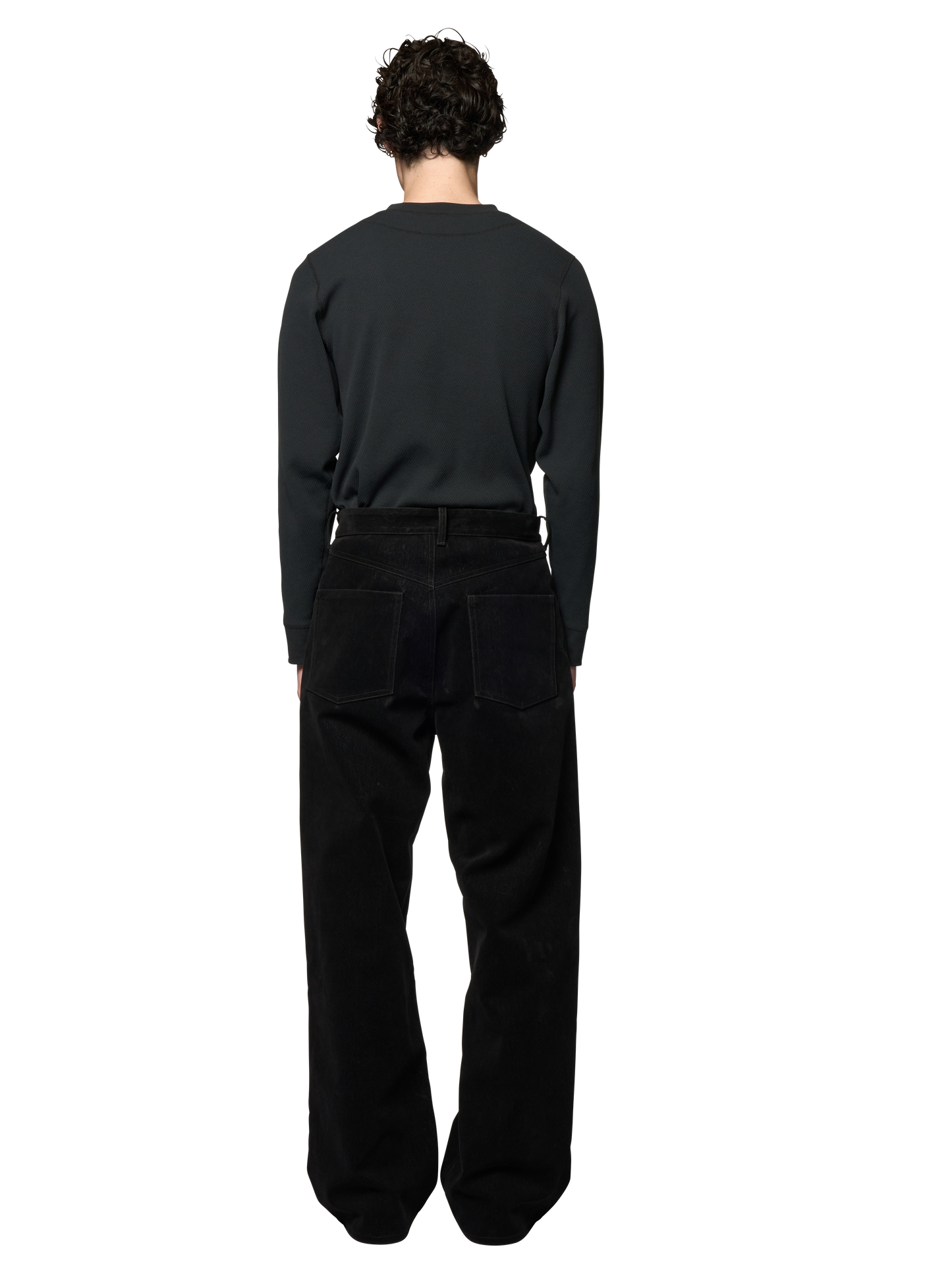 5 PKT TROUSERS / FLOCKED DENIM