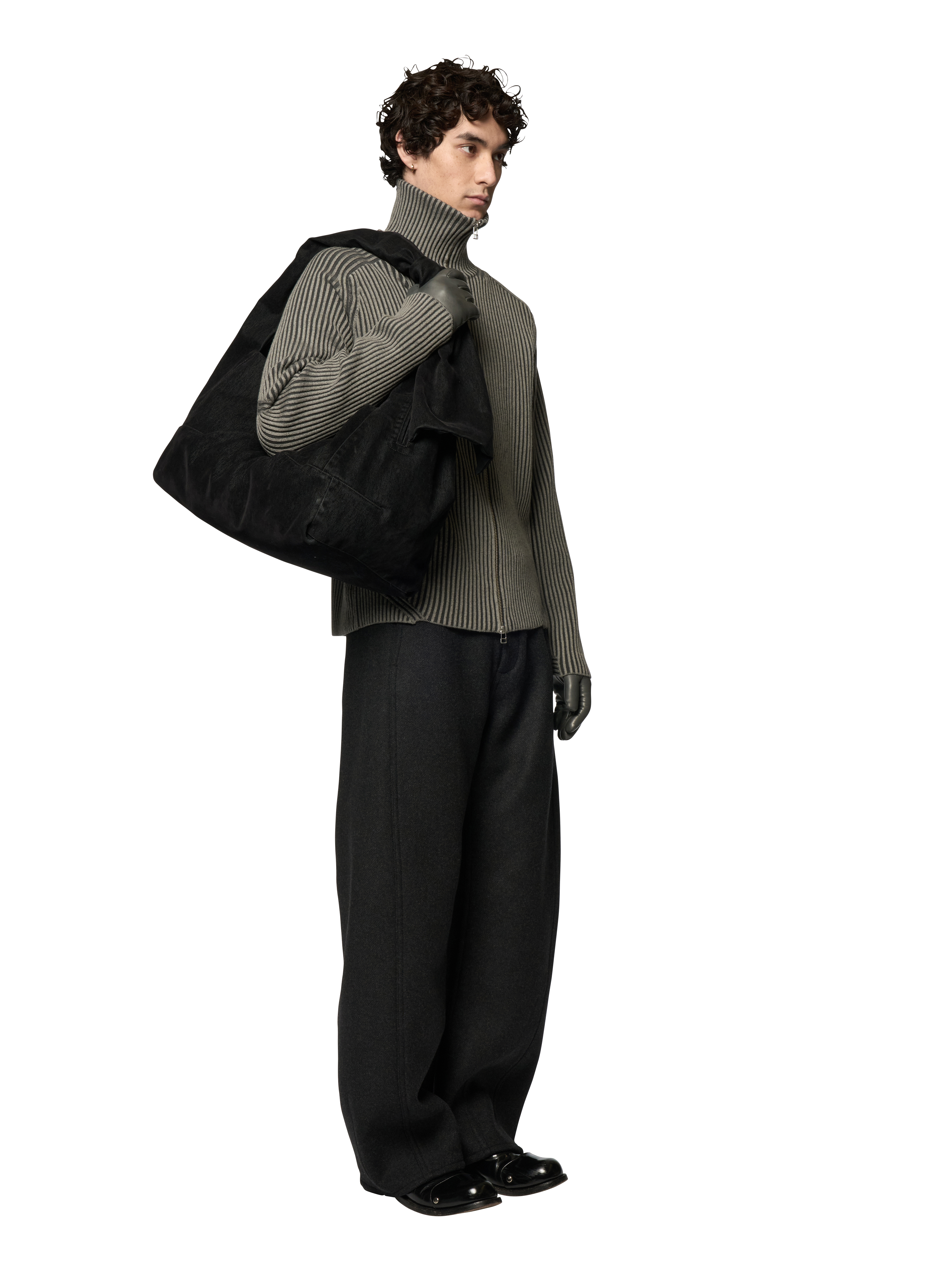 WASHED KNOTTED LIDIA BAG / FLOCKED DENIM / BLACK – OMAR AFRIDI WASHED KNOTTED LIDIA BAG / FLOCKED DENIM / BLACK – OMAR AFRIDI