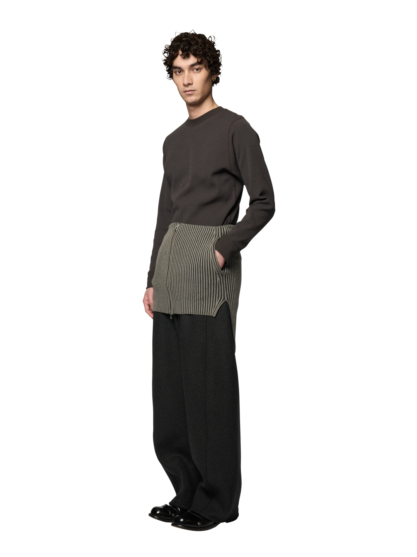 ARTICULATED SKIRT / ULTRA FINE MERINO WOOL