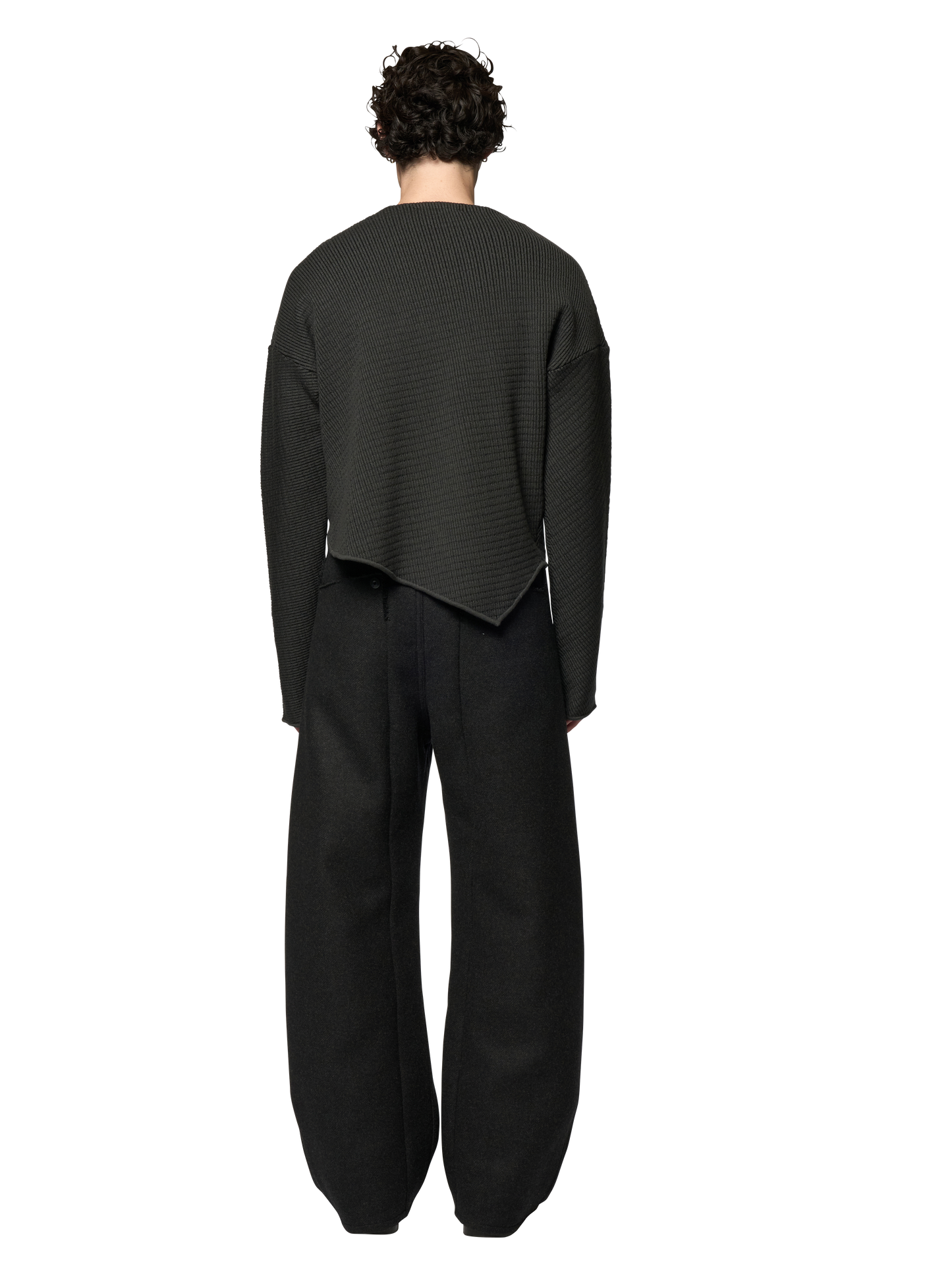 SLANTED CREWNECK JUMPER / ULTRA FINE MERINO WOOL