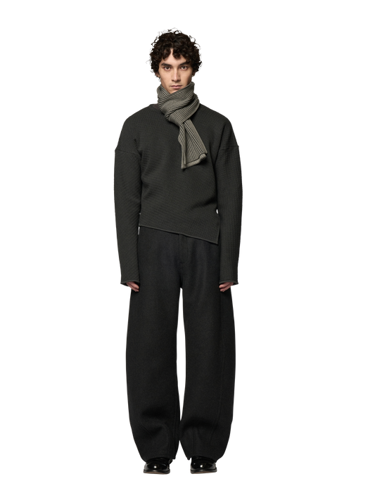 ARTICULATED KNITTED SCARF / ULTRA FINE MERINO WOOL