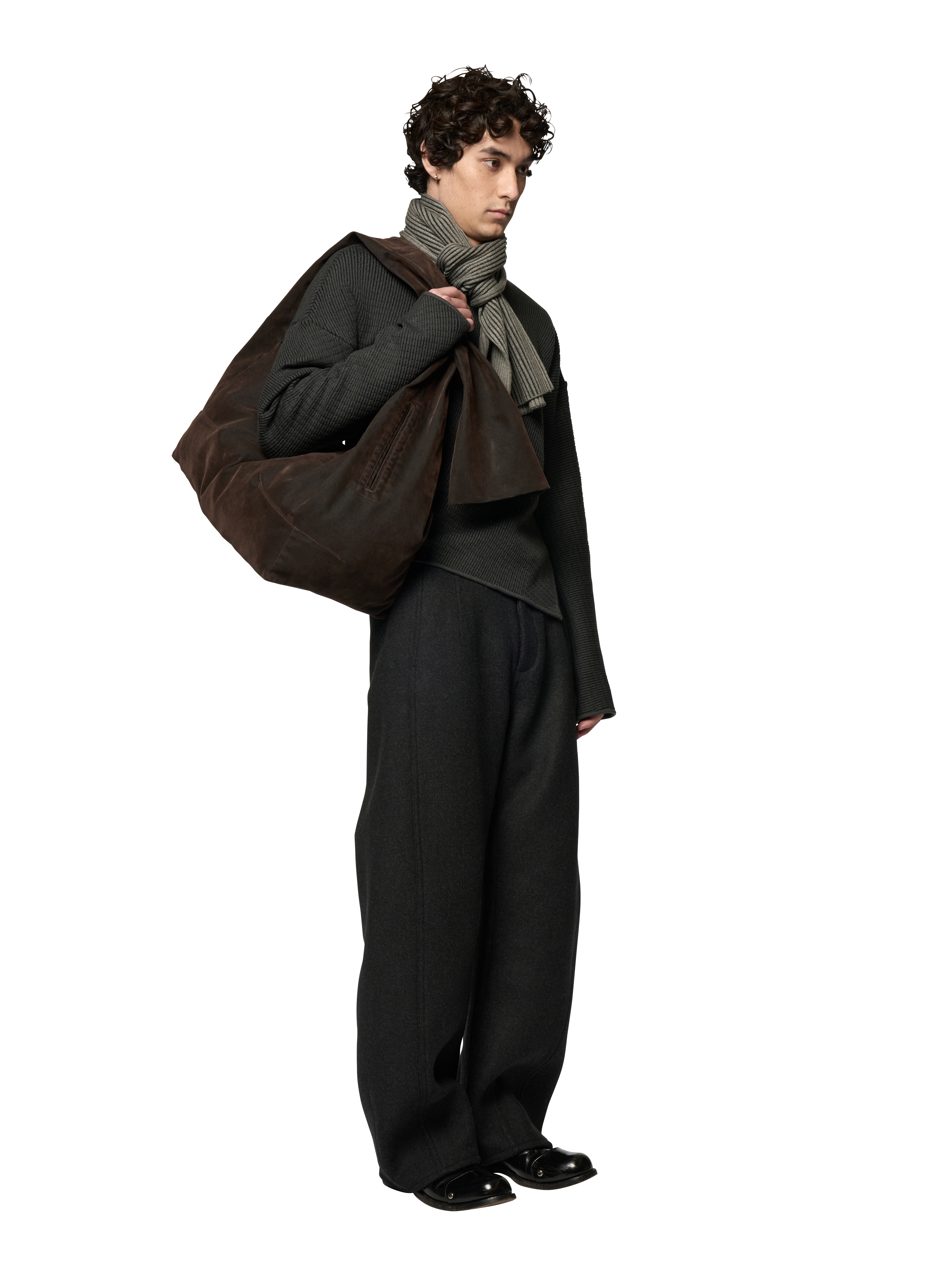 WASHED KNOTTED LIDIA BAG / FLOCKED DENIM