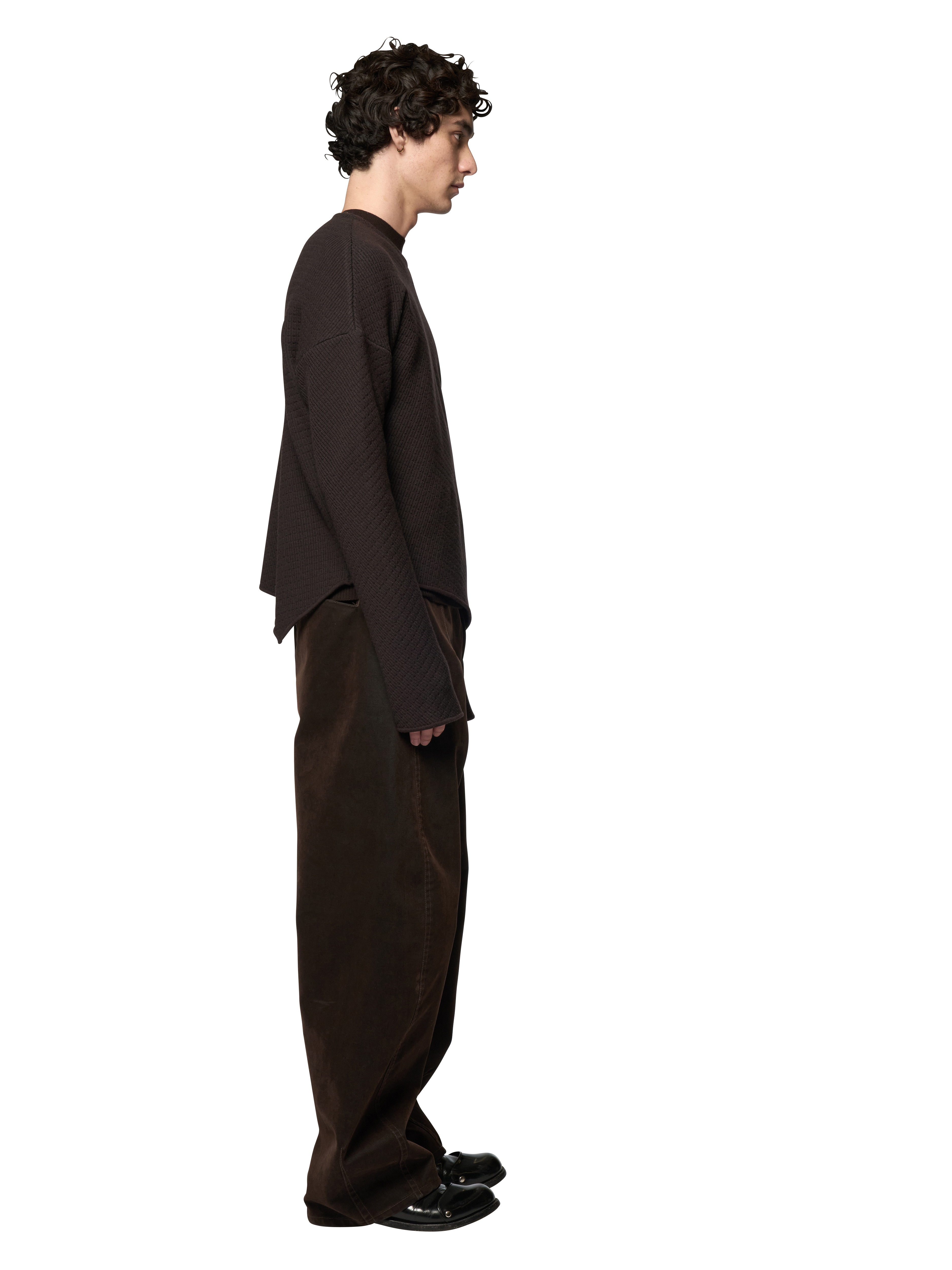 SLANTED CREWNECK JUMPER / ULTRA FINE MERINO WOOL