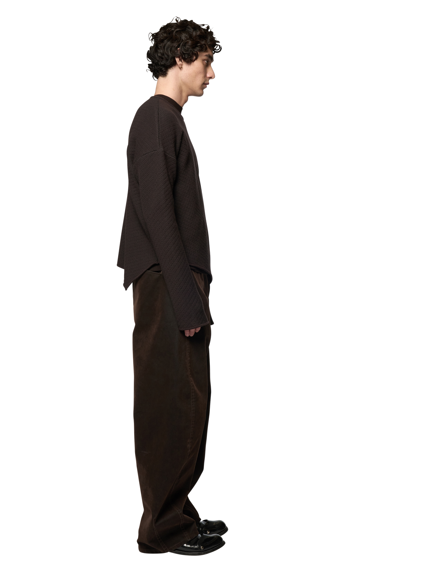 SLANTED CREWNECK JUMPER / ULTRA FINE MERINO WOOL