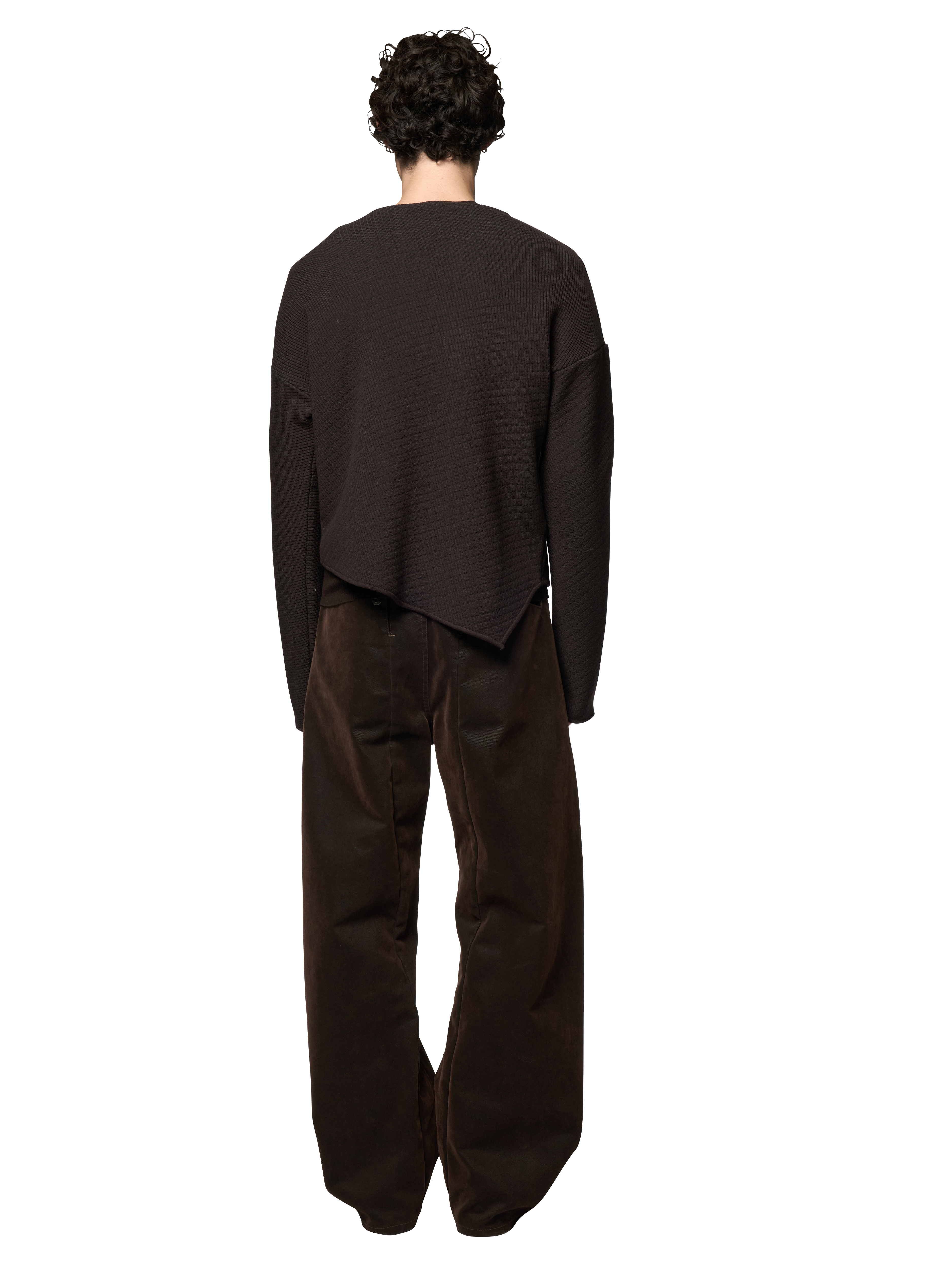 SLANTED CREWNECK JUMPER / ULTRA FINE MERINO WOOL