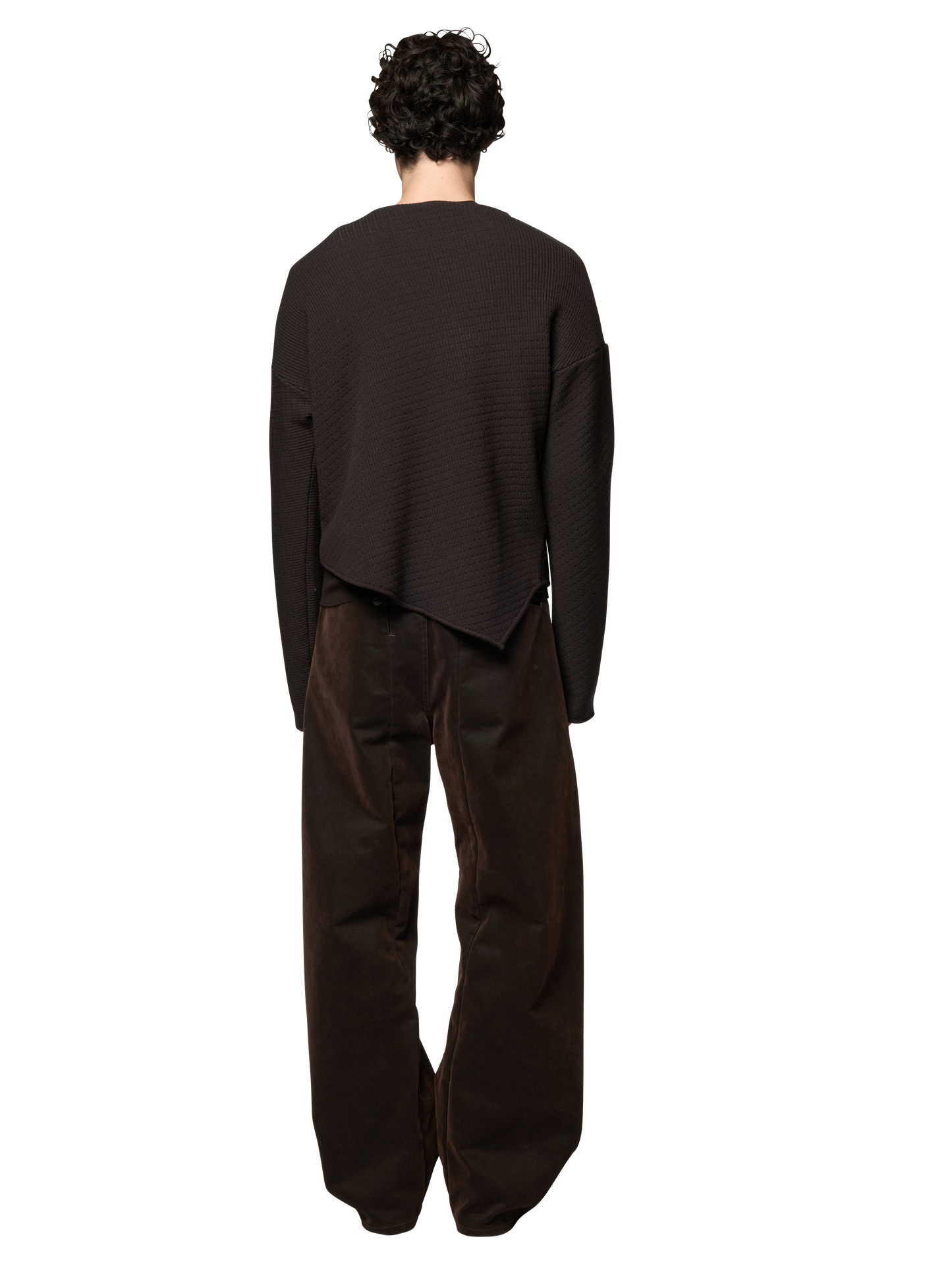 SLANTED CREWNECK JUMPER / ULTRA FINE MERINO WOOL