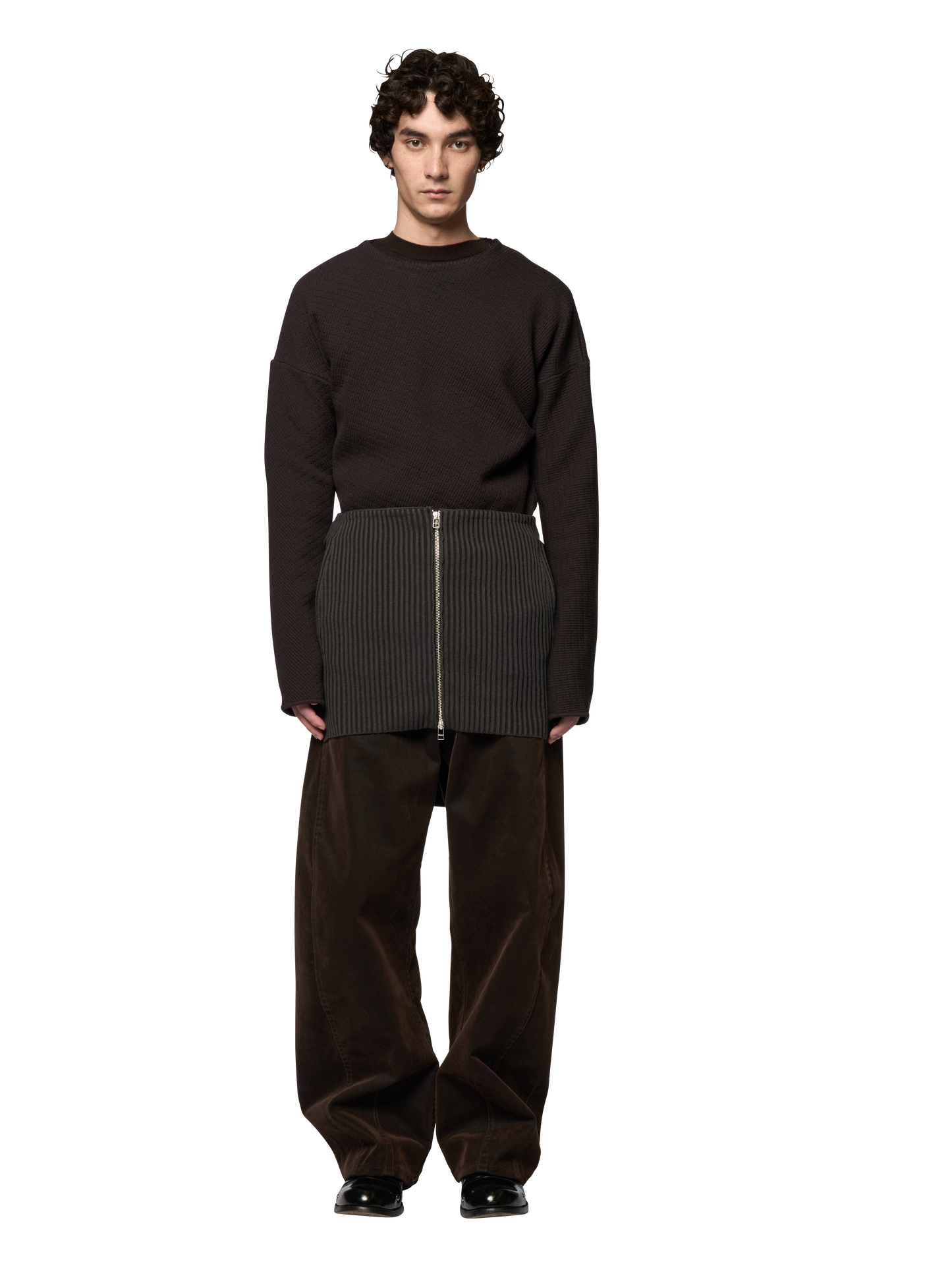 ARTICULATED SKIRT / ULTRA FINE MERINO WOOL