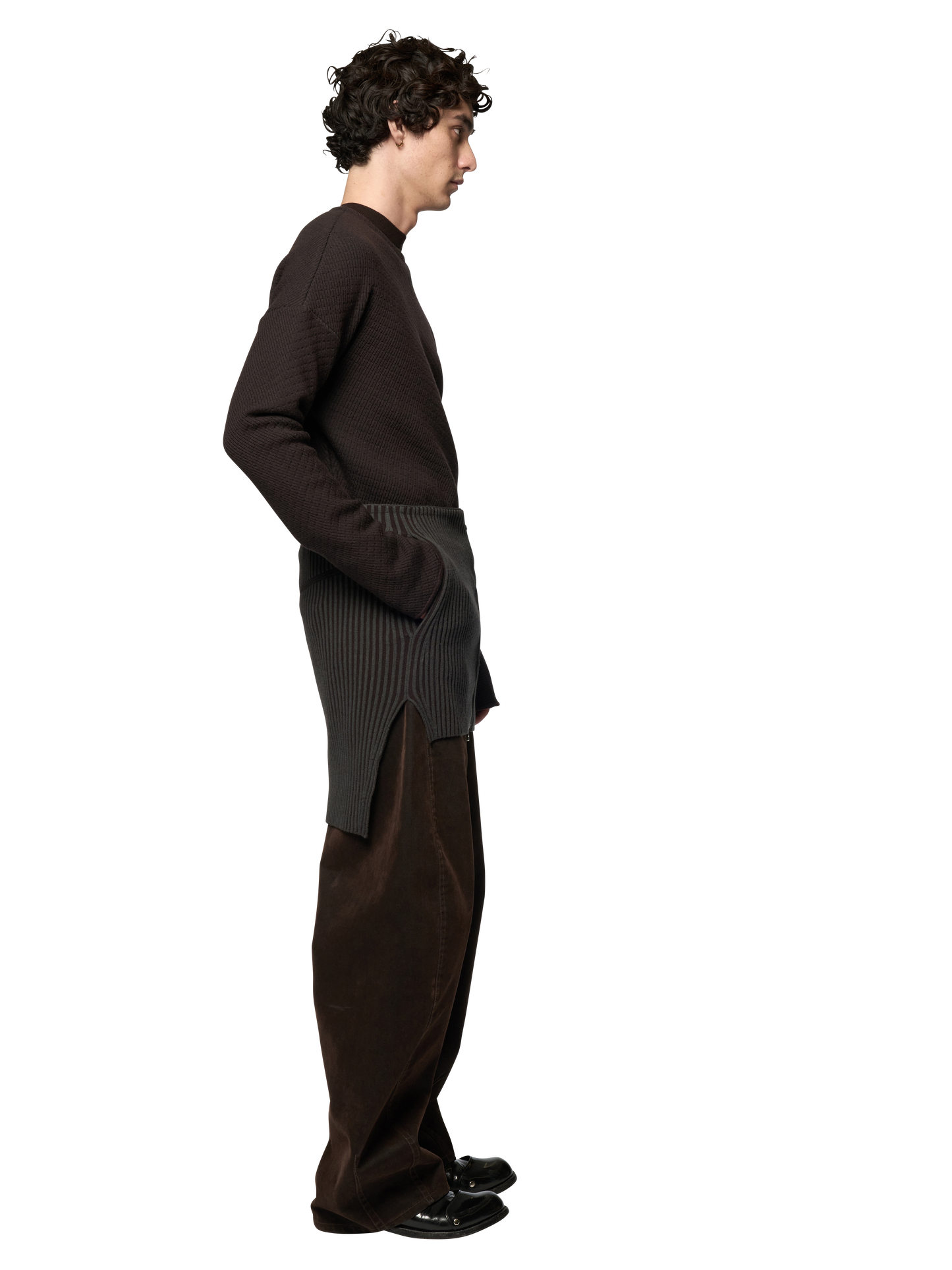 ARTICULATED SKIRT / ULTRA FINE MERINO WOOL