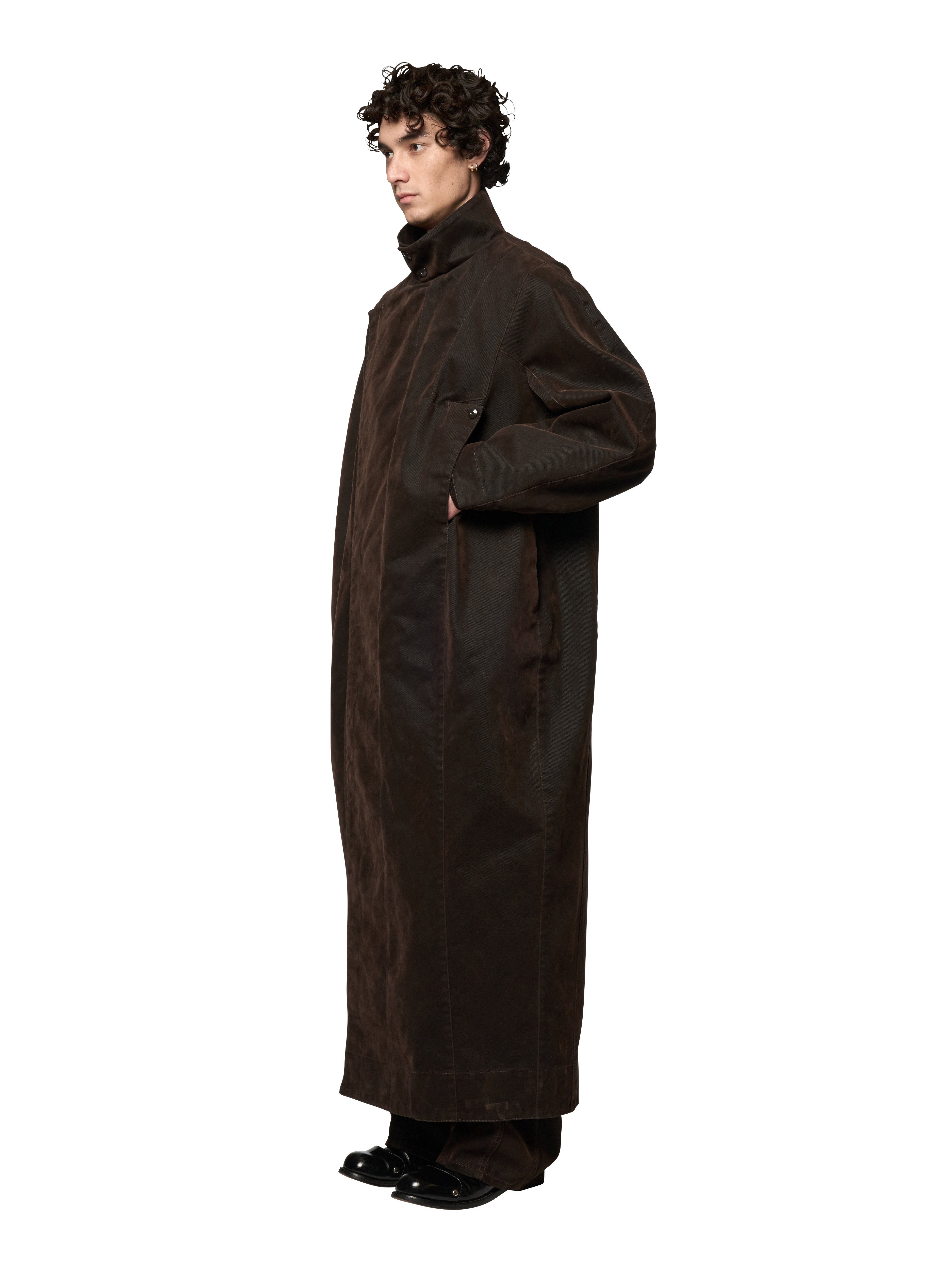 PINA WRAPPED COAT / FLOCKED DENIM