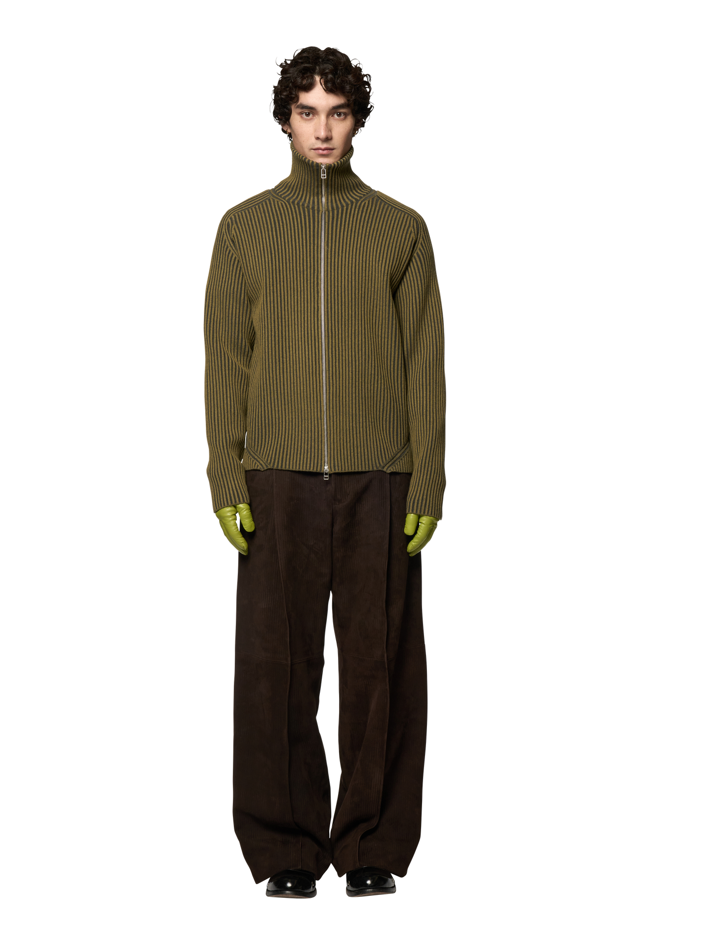 ARTICULATED DRIVERS KNIT SWEATER / ULTRA FINE MERINO WOOL