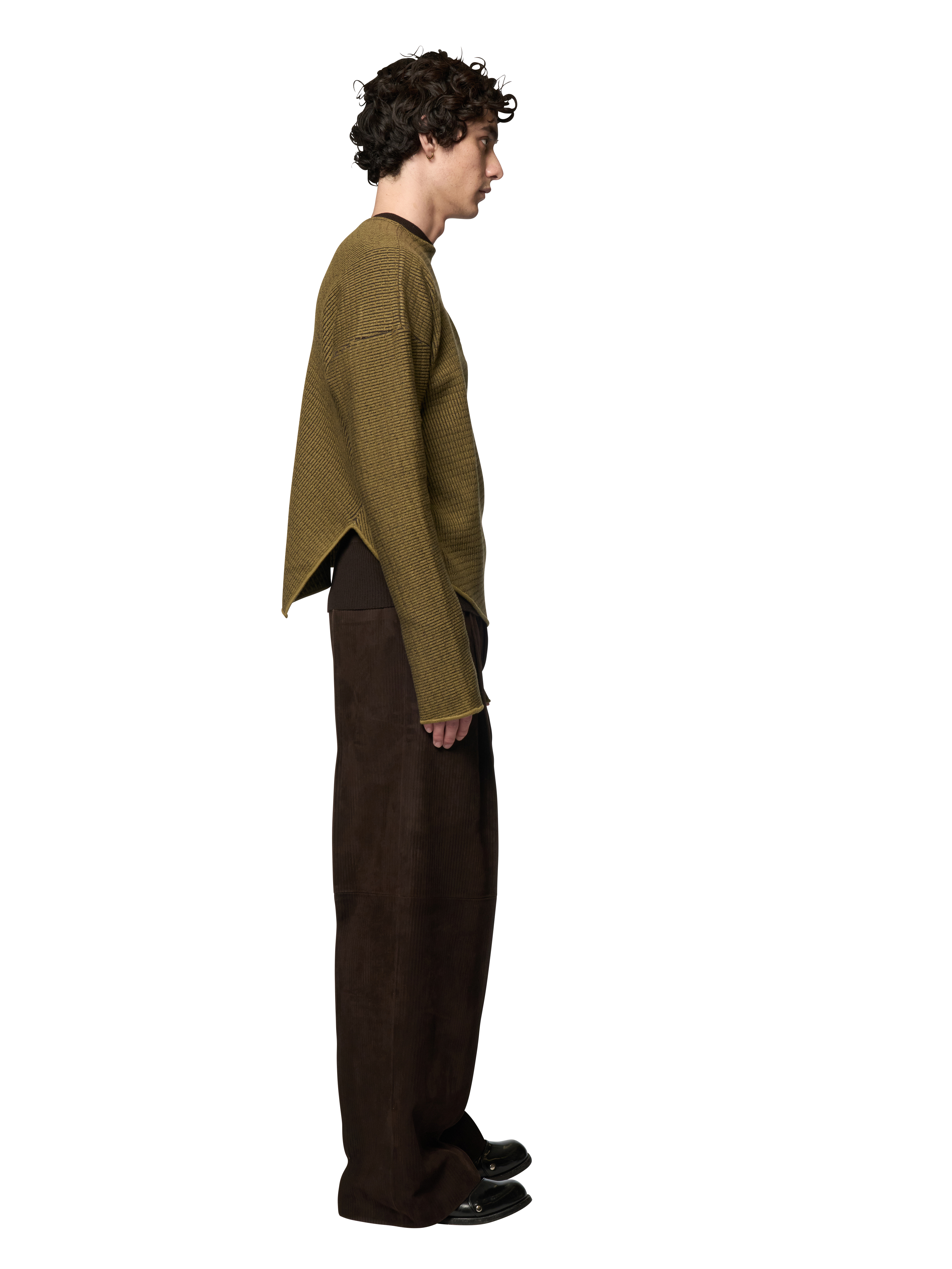 SLANTED CREWNECK JUMPER / ULTRA FINE MERINO WOOL