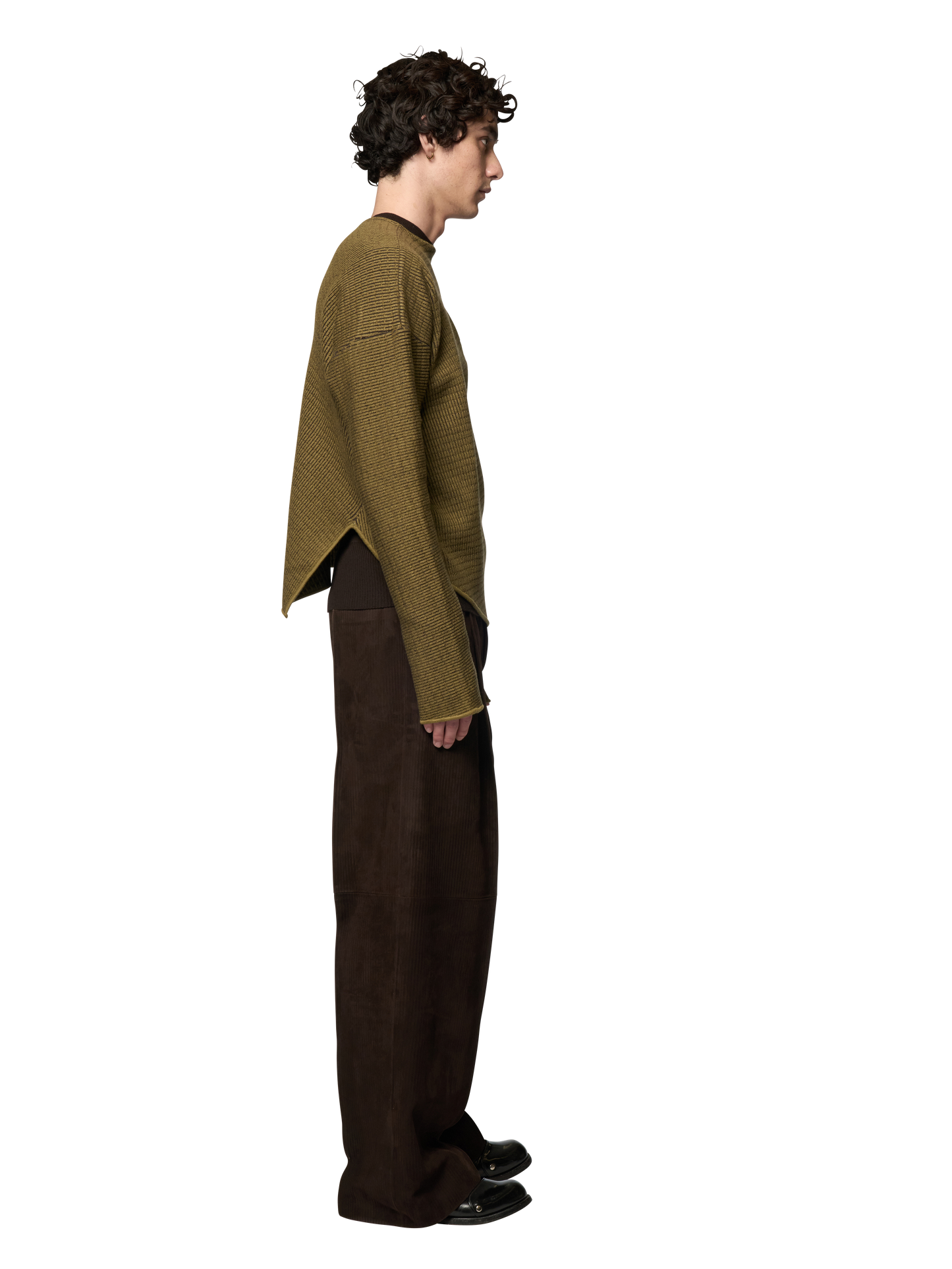 SLANTED CREWNECK JUMPER / ULTRA FINE MERINO WOOL