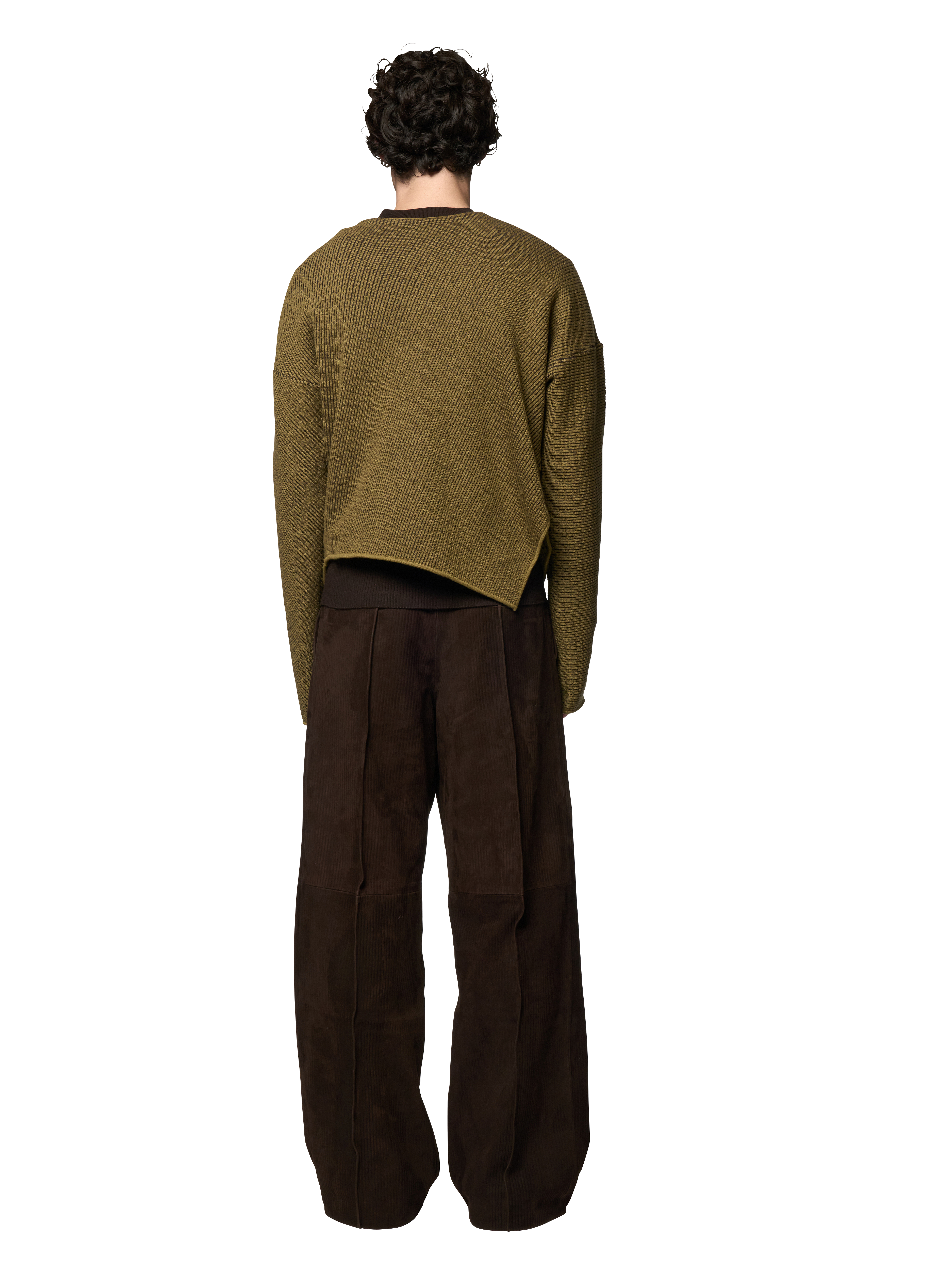 SLANTED CREWNECK JUMPER / ULTRA FINE MERINO WOOL