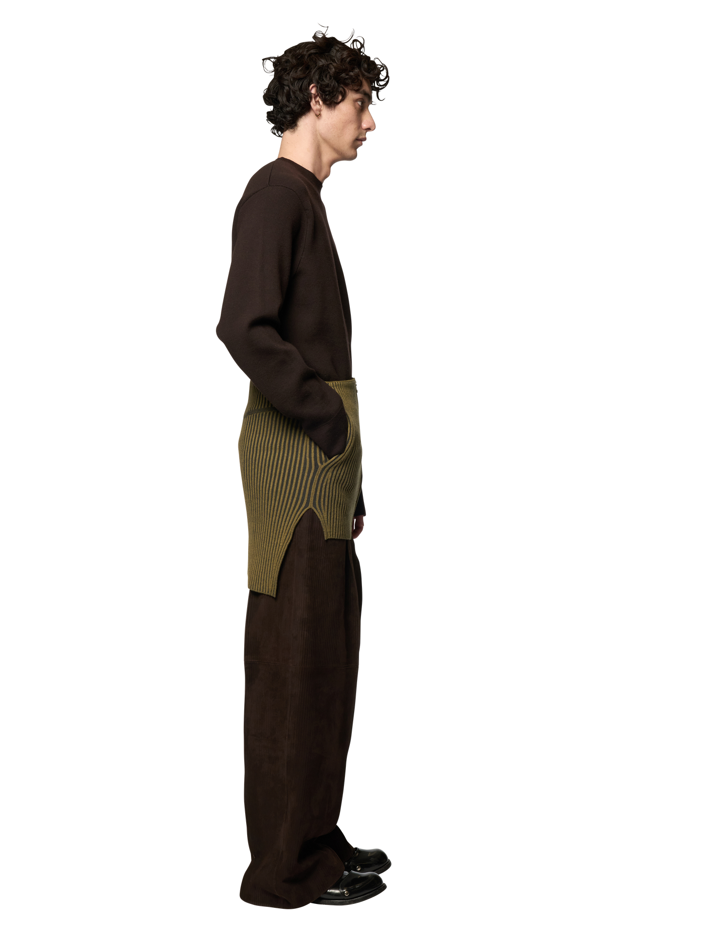 ARTICULATED SKIRT / ULTRA FINE MERINO WOOL