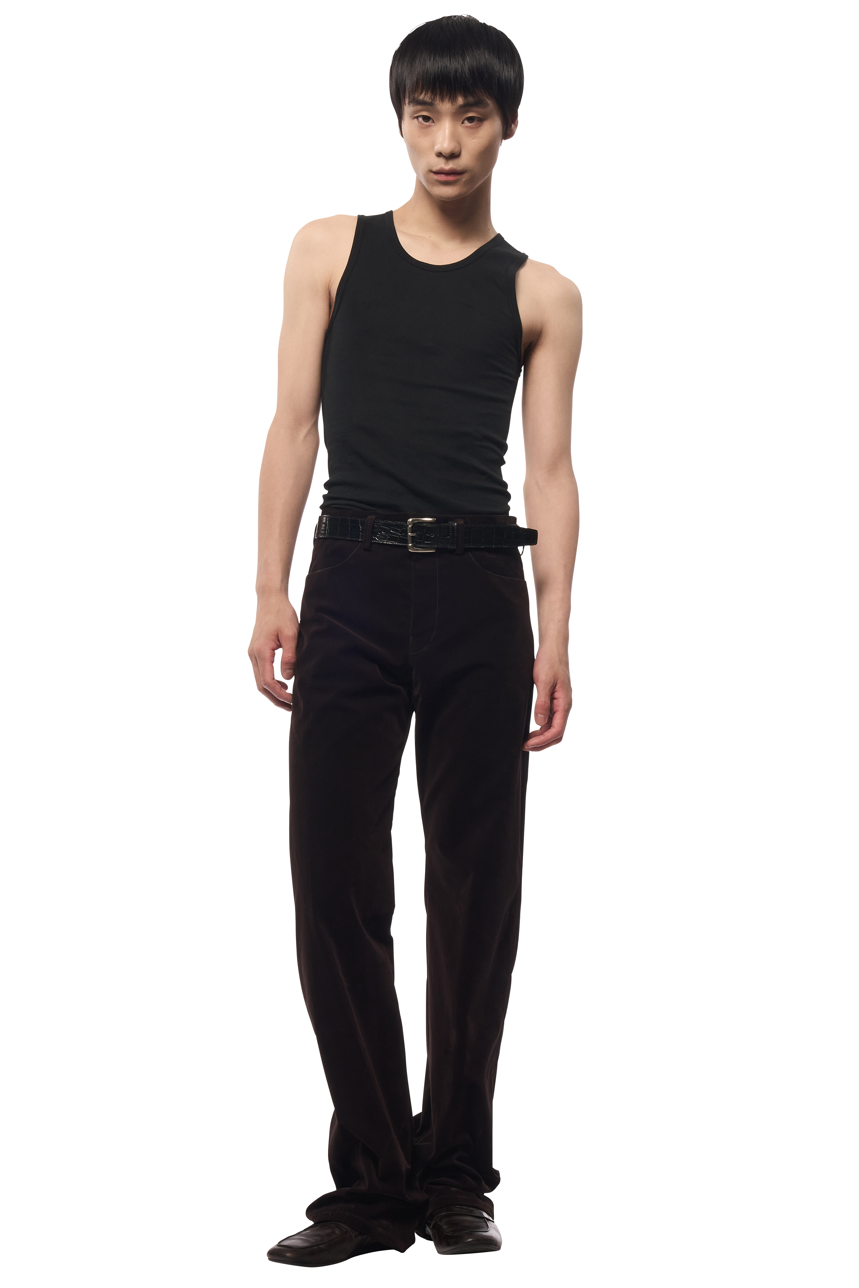 SOL DENIM TROUSERS / FLOCKED DENIM