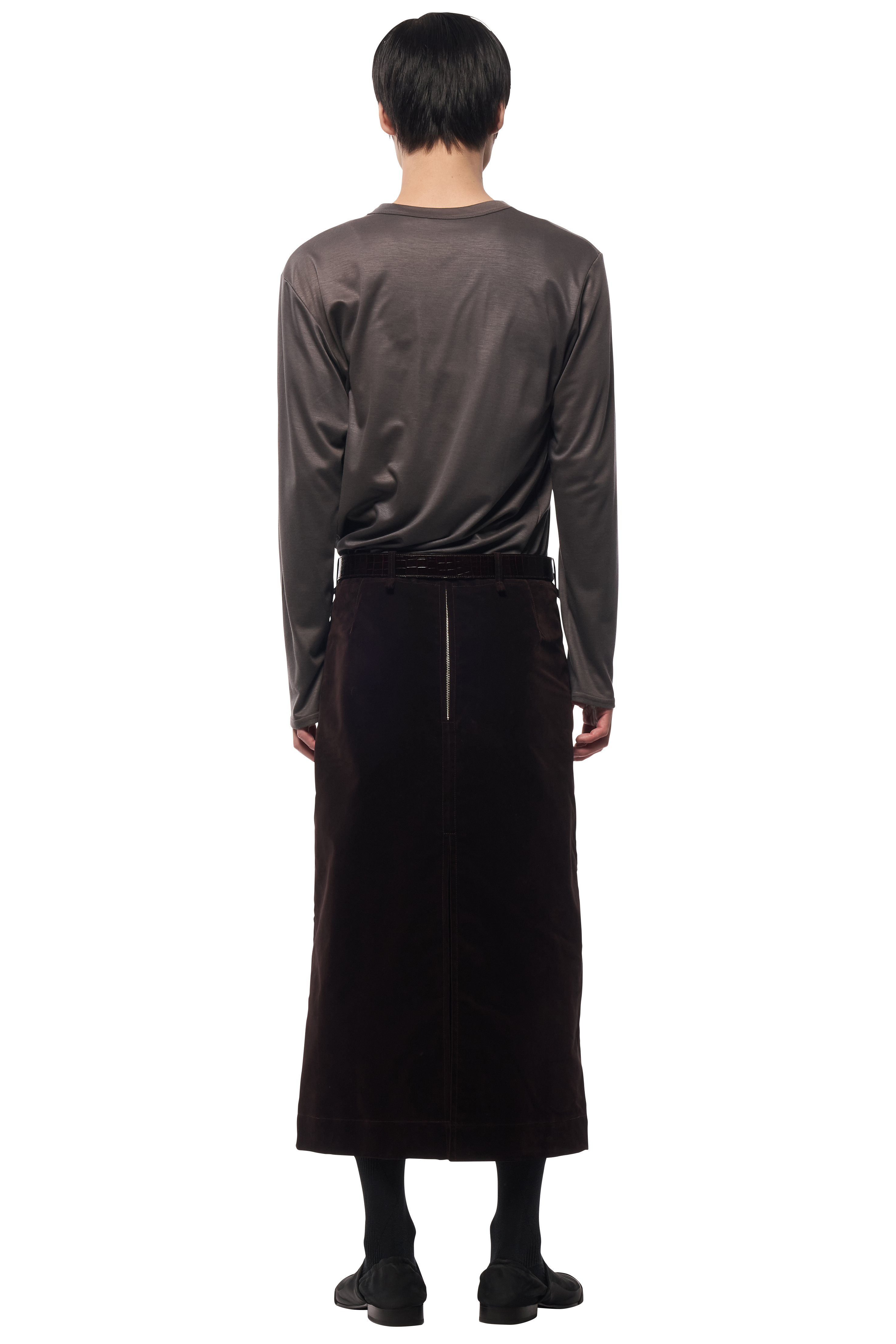 SOMM SKIRT / FLOCKED DENIM