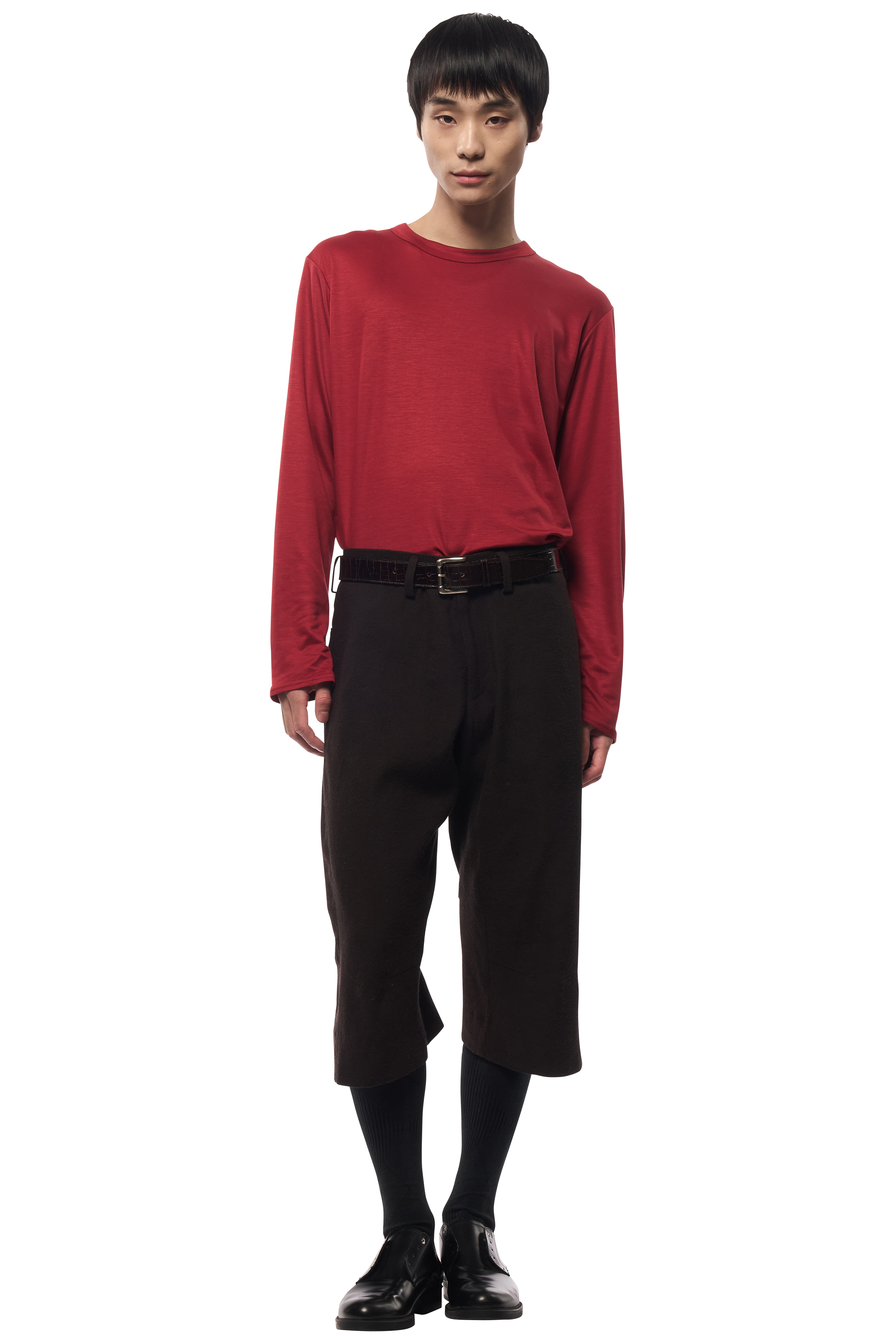 KNEE DARTED FLARE SHORTS / SILK LINEN
